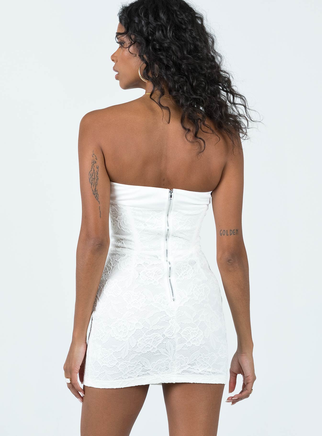 Brea Strapless Mini Dress White - Image 5