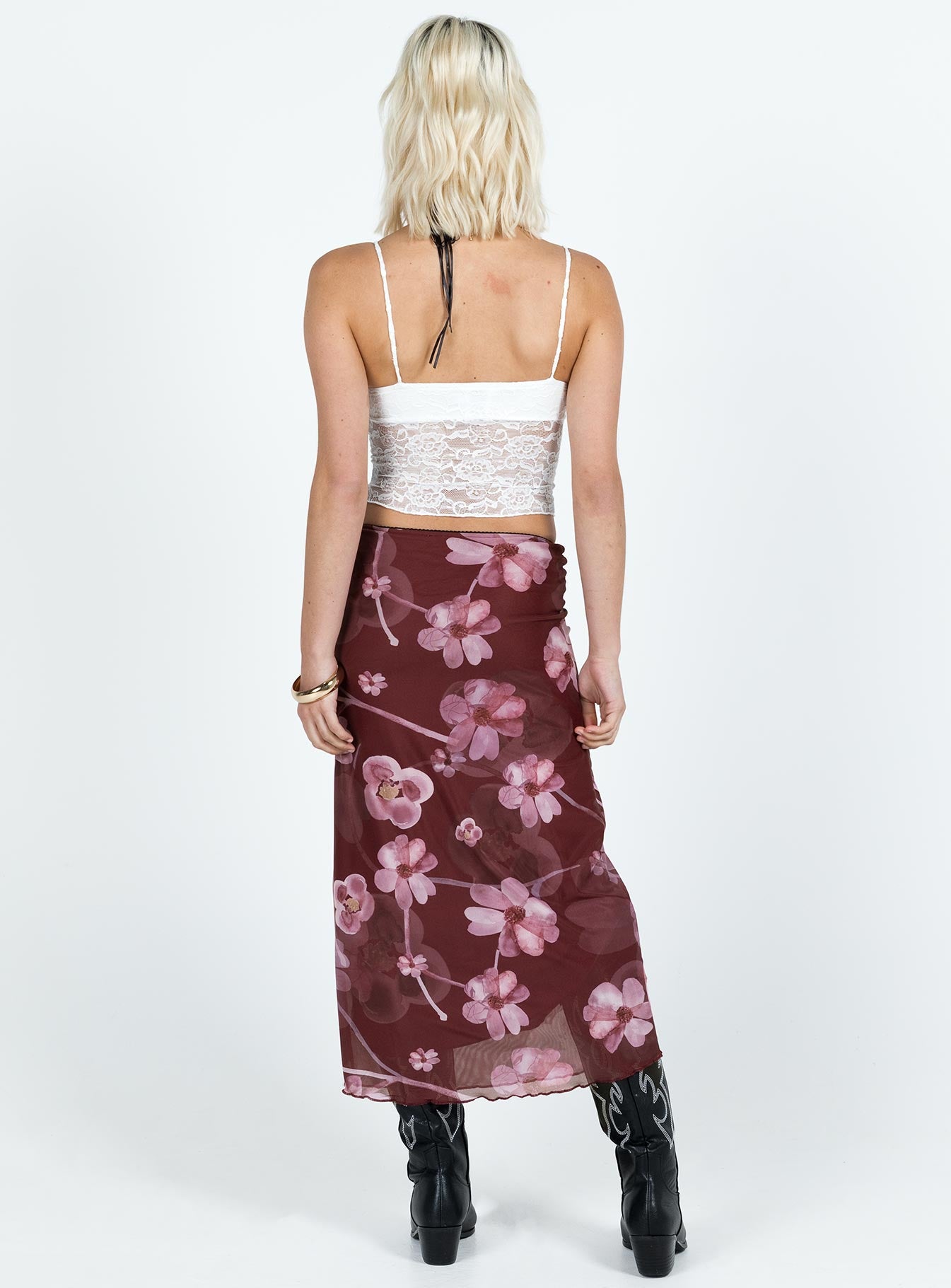 Lassie Midi Skirt Purple Floral - Image 5