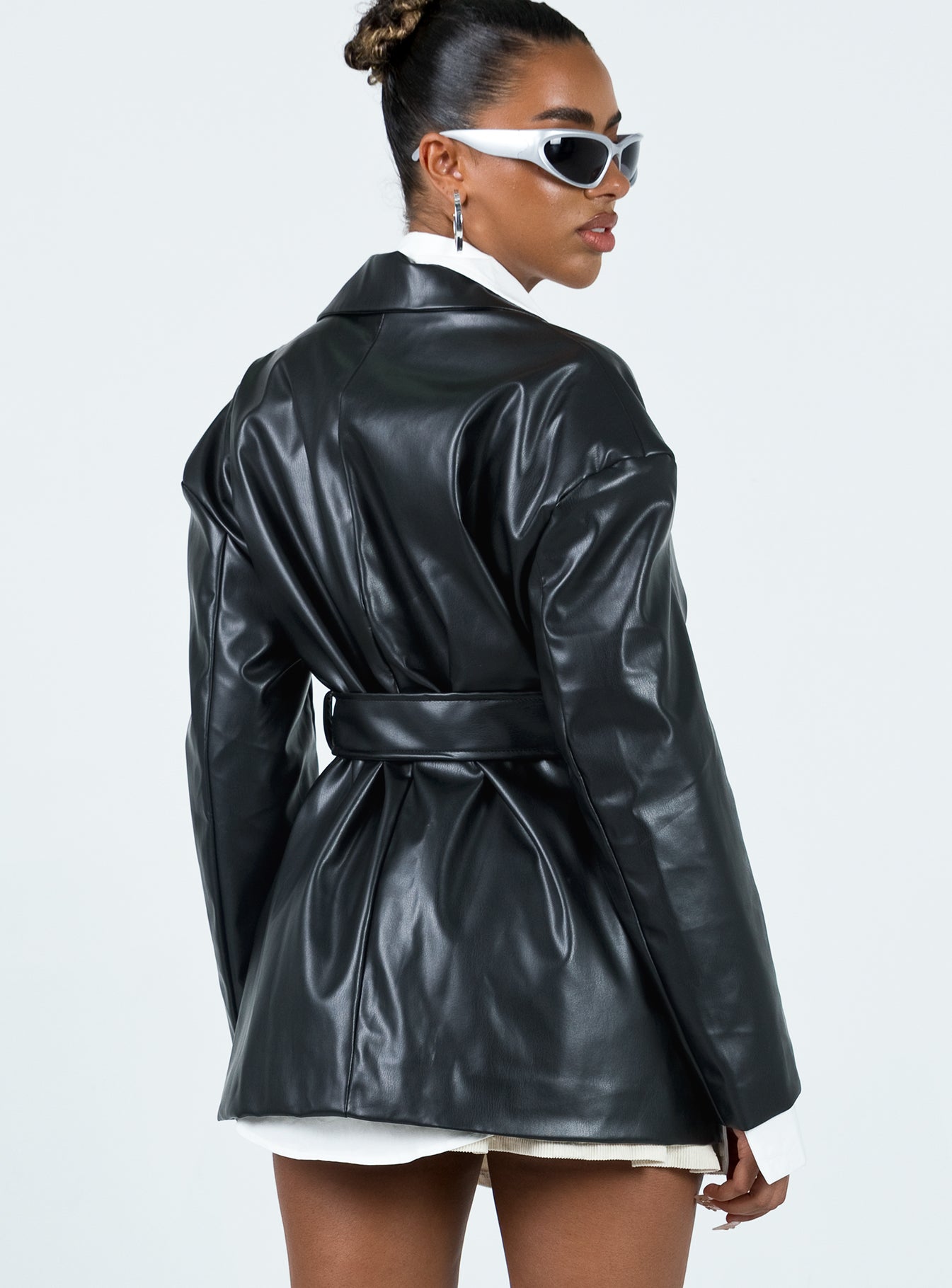 Nosita Faux Leather Jacket Black - Image 4