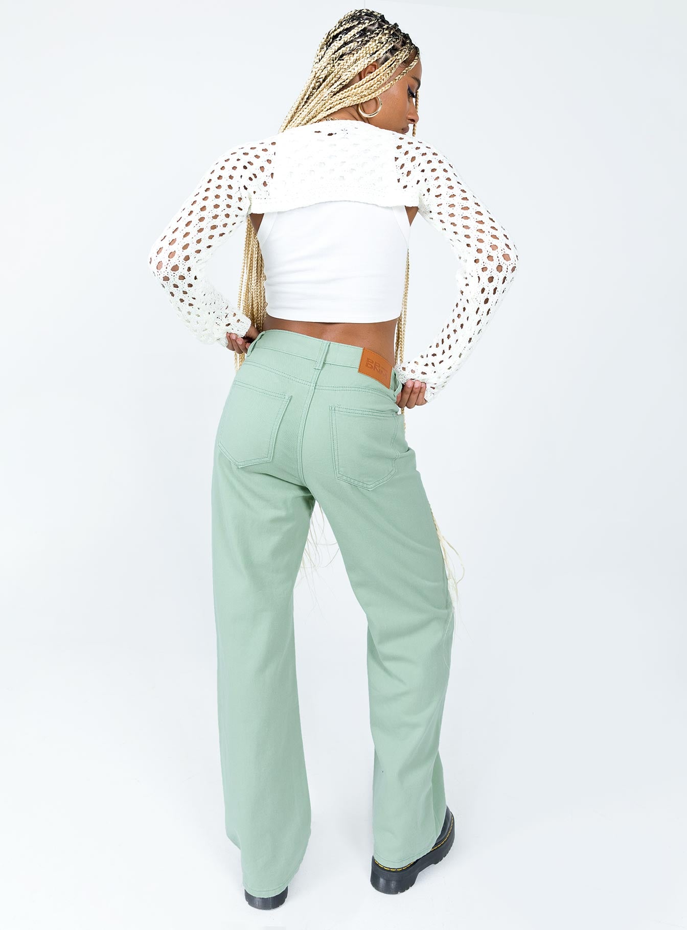 Lester Mom Jeans Sage Green - Image 4