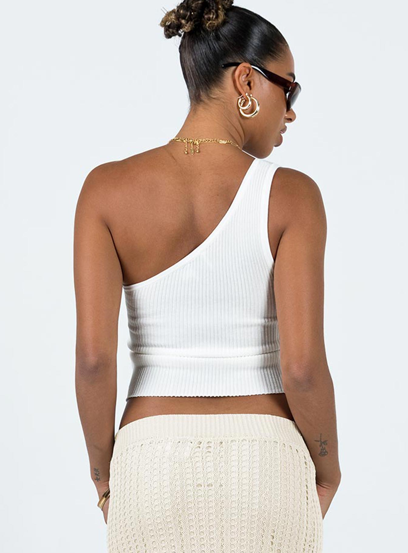 Denham One Shoulder Top Ivory - Image 5