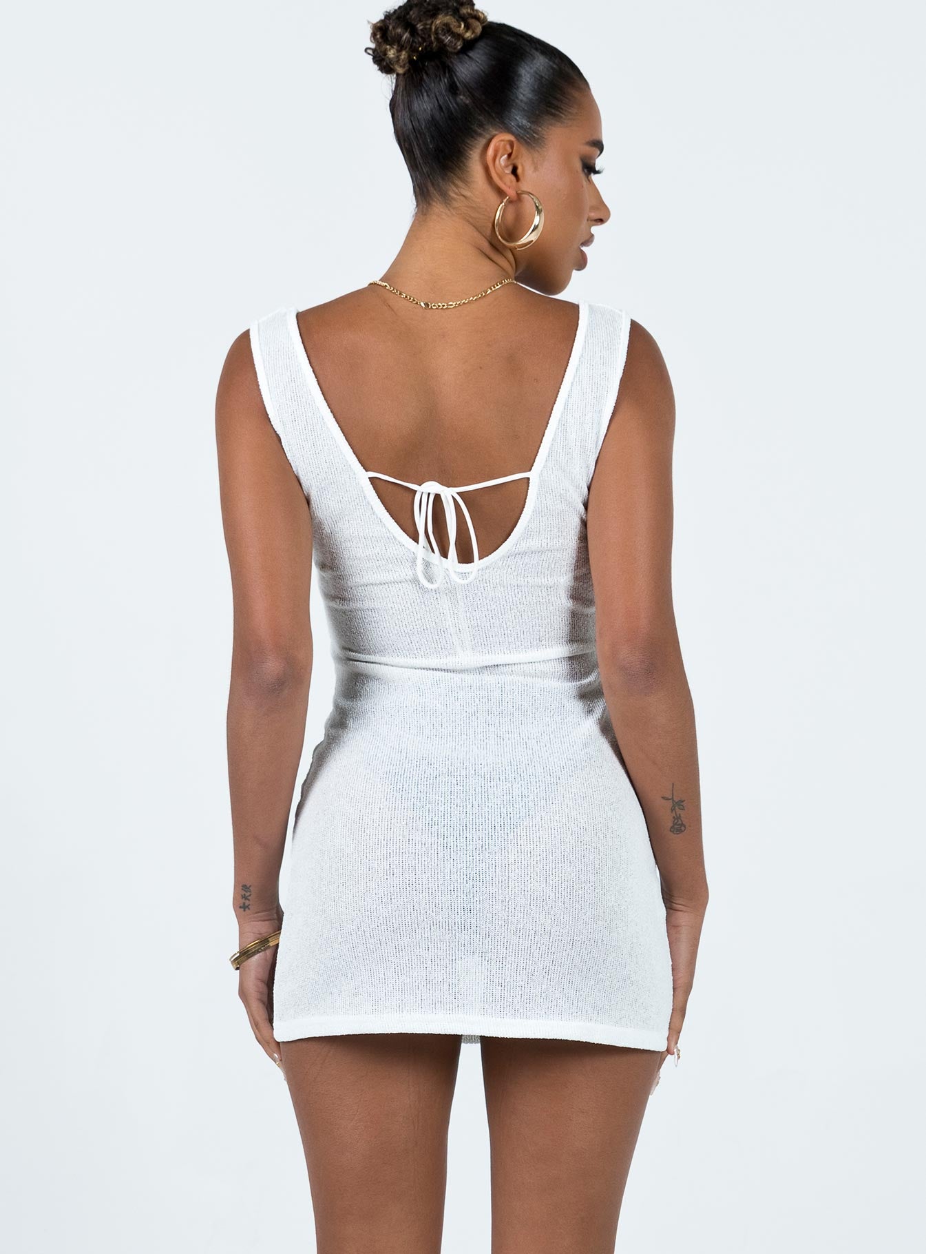 Eberose Reversible Mini Dress White - Image 7