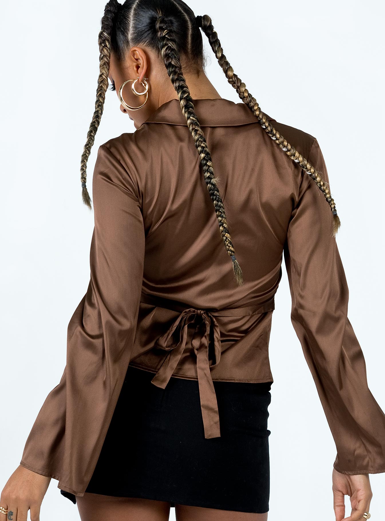 Fey Long Sleeve Top Brown - Image 5