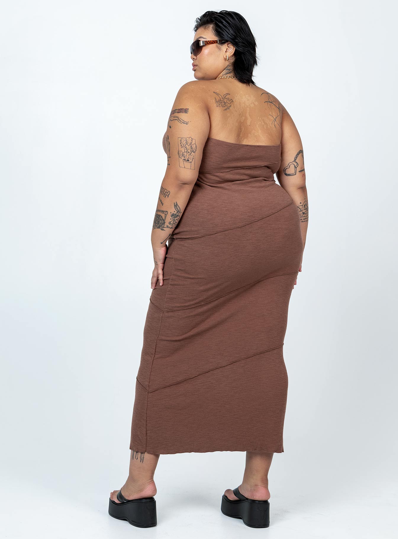 Oscar Midi Dress Brown Curve - Image 5