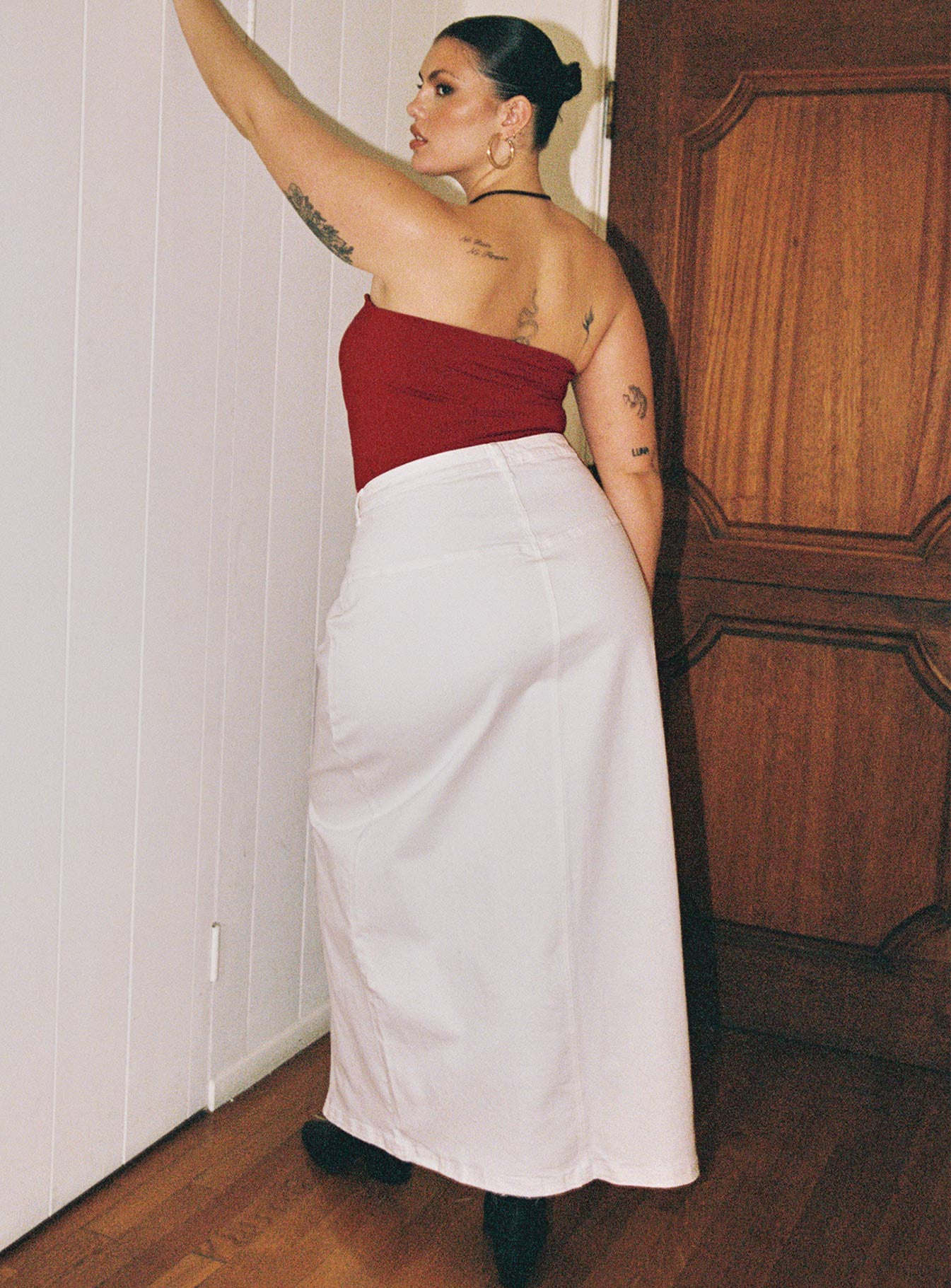 Batkins Maxi Skirt Cream Curve - Image 4