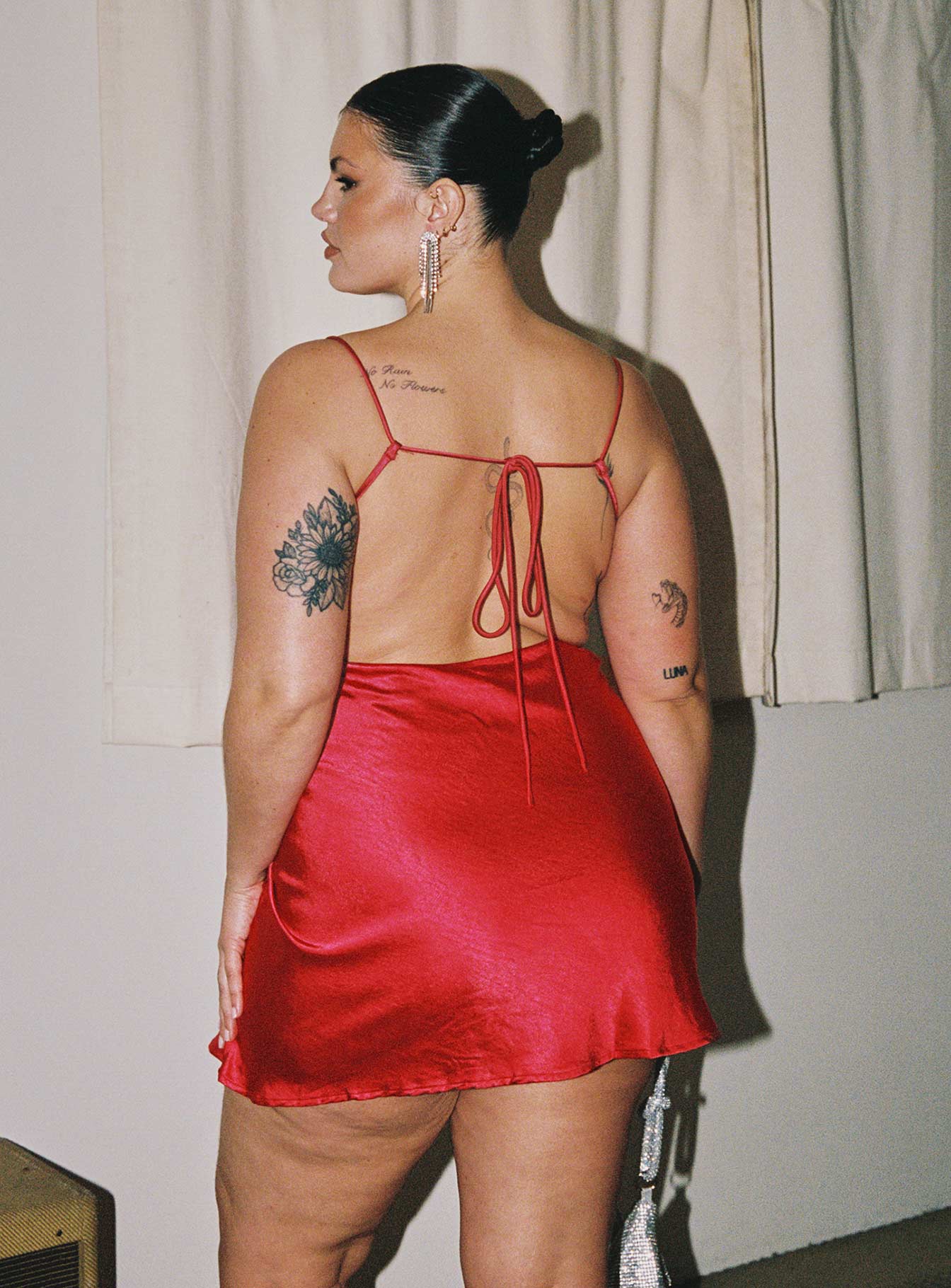 Ally Mini Dress Red Curve - Image 4