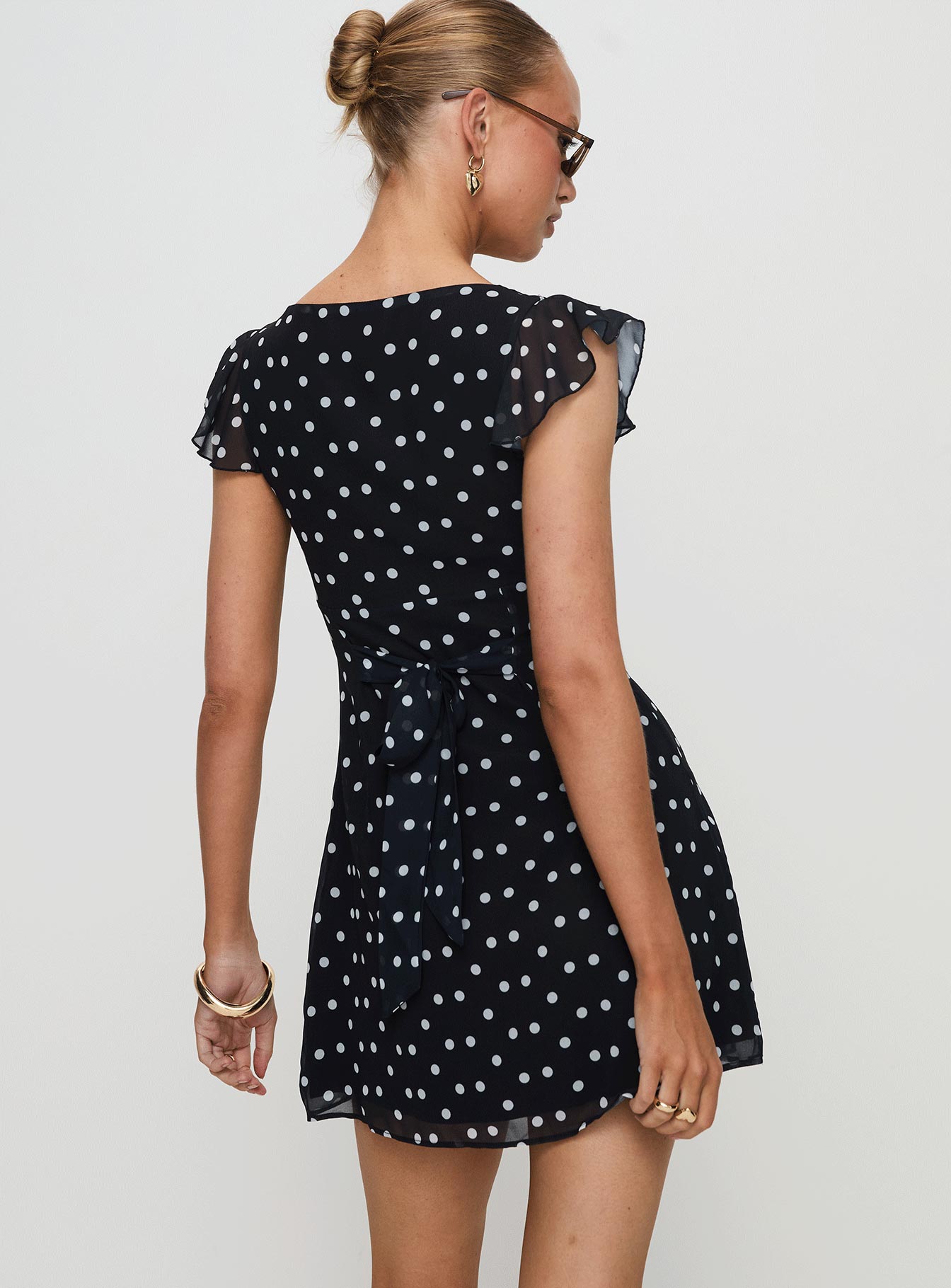 I Guess So Mini Dress Black Polka Dot Petite - Image 5