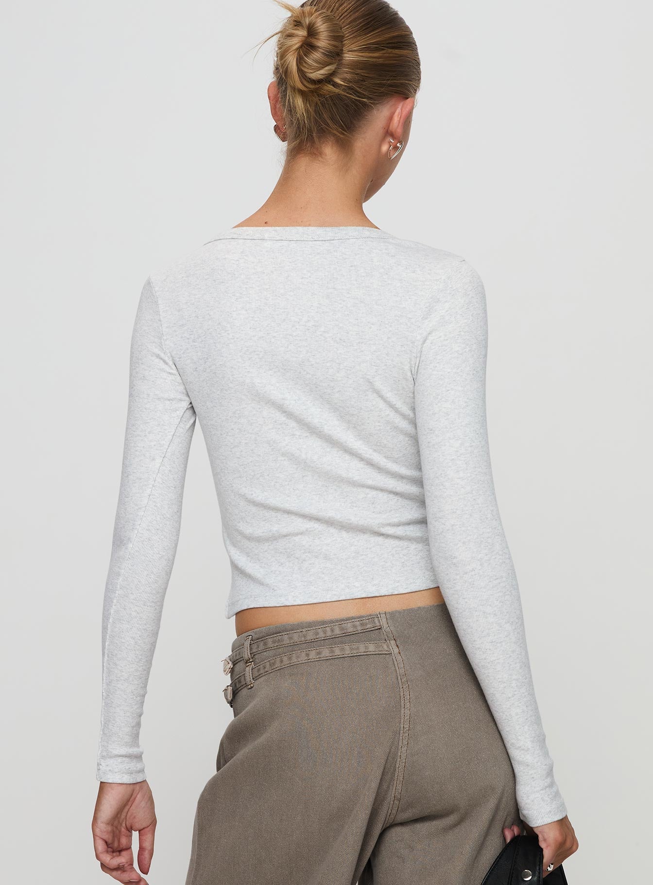 Daphine Long Sleeve Top Grey - Image 5