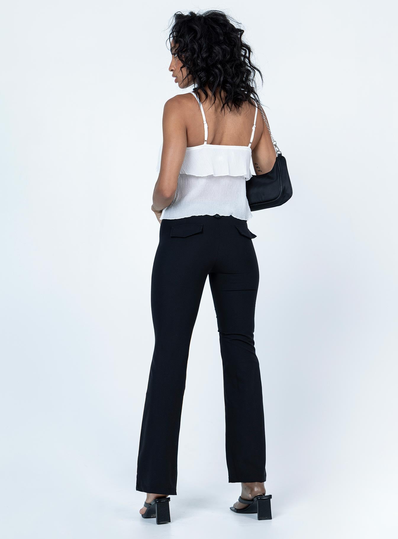 Yianna Low Waist Flare Pant Black - Image 4