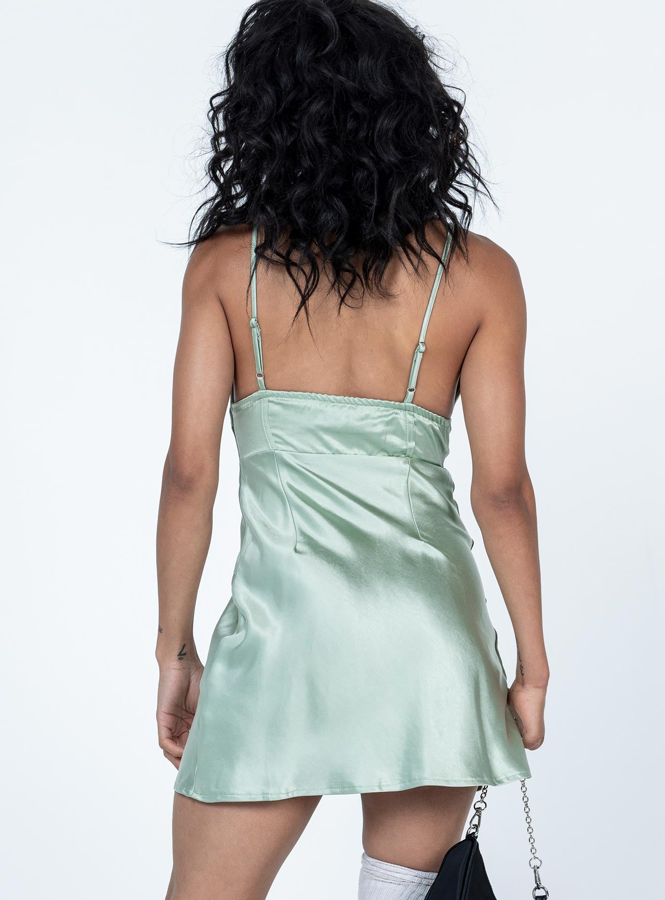 Myah Mini Dress Green - Image 4
