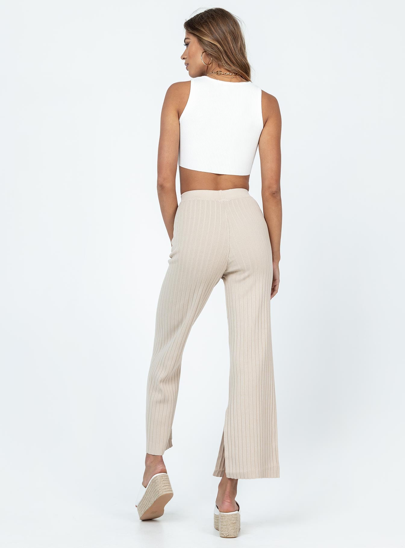 Allen Ribbed Pants Cream - Image 5
