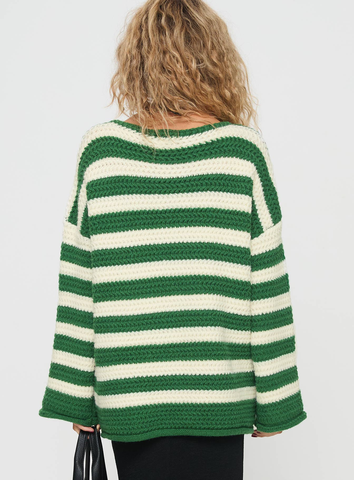 Brando Knit Sweater Green / Cream Stripe - Image 5