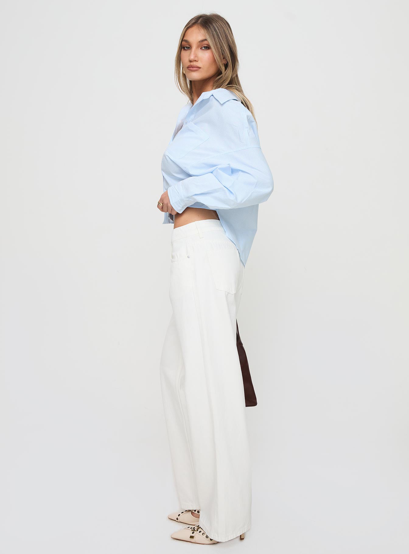 Ellanor Low Rise Straight Leg Jeans White - Image 4