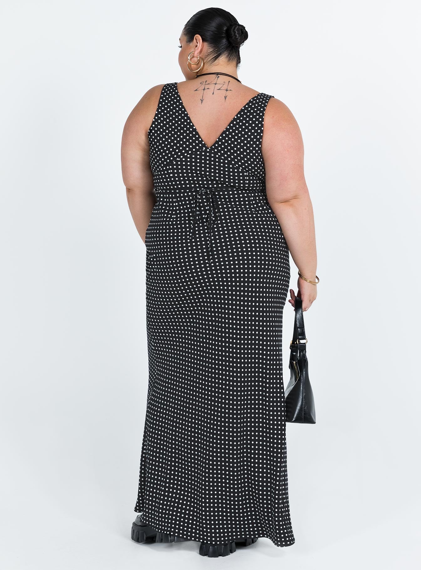 Nellie Maxi Dress Black Polka Dot Curve - Image 5