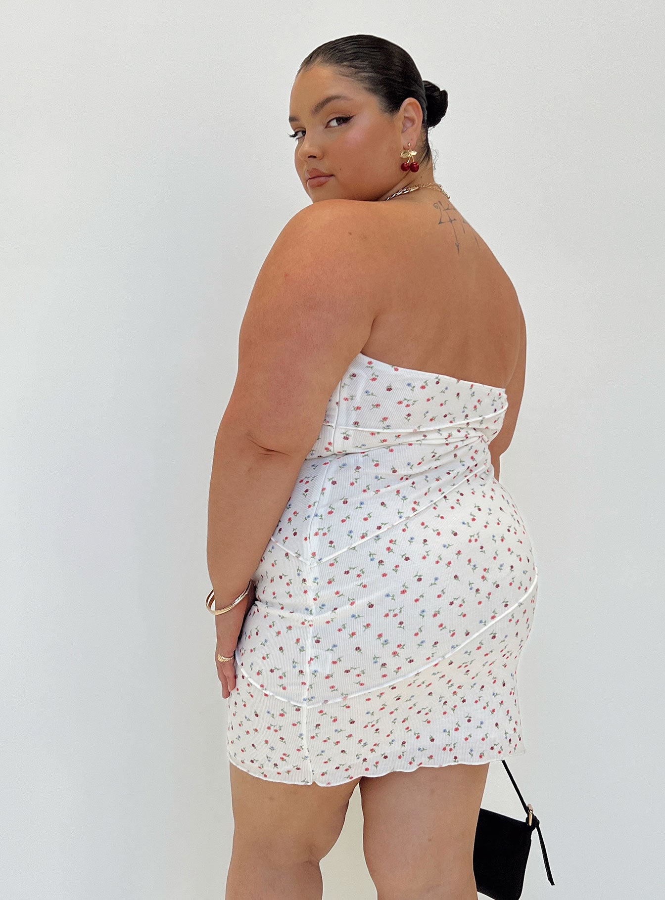Oscar Mini Dress White Floral Curve - Image 7