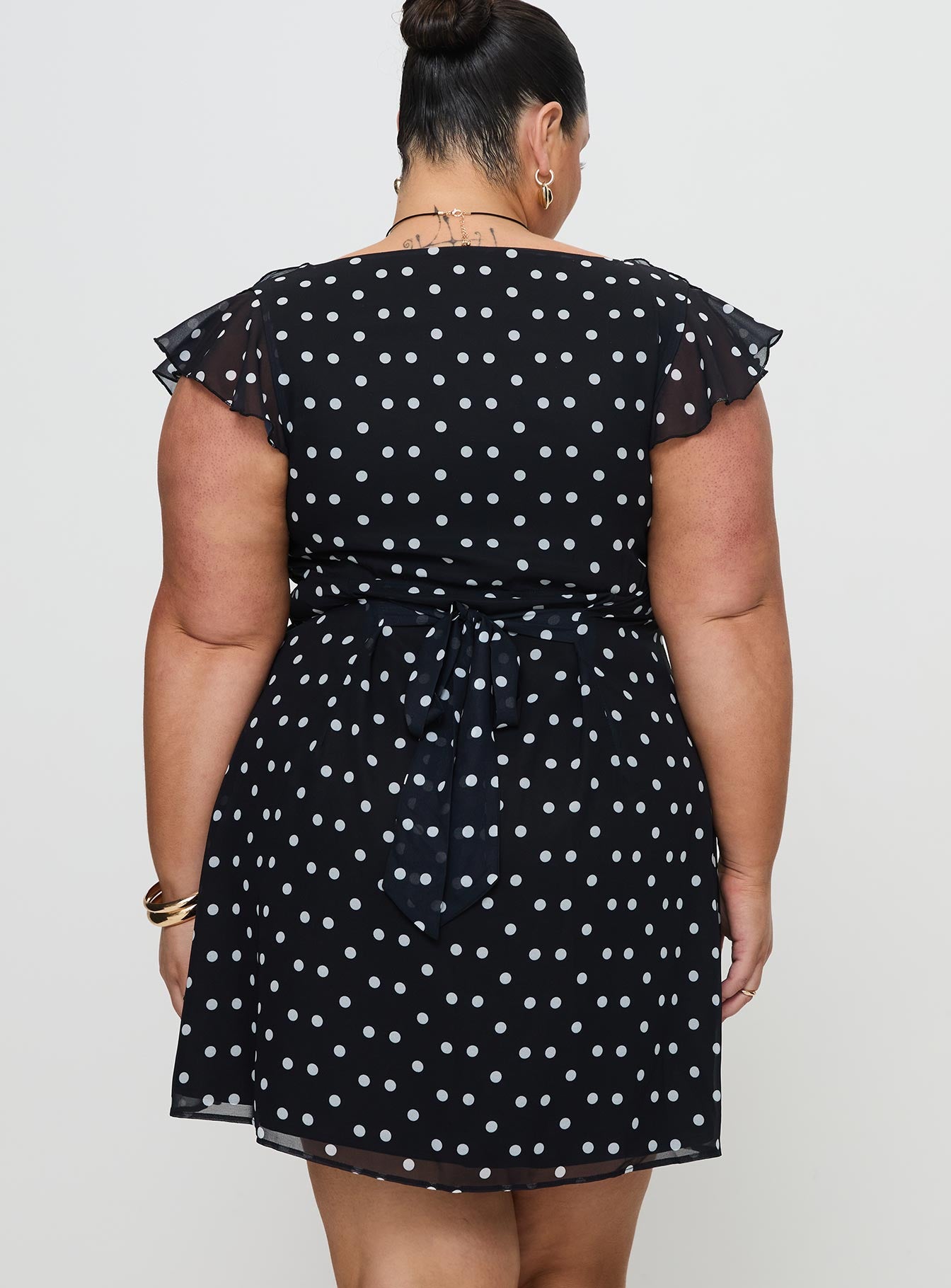 I Guess So Mini Dress Black Polka Dot - Image 14