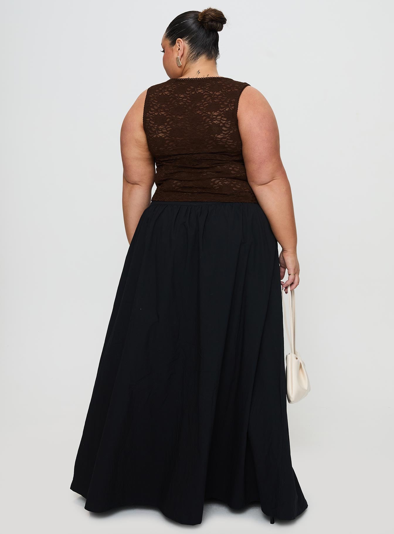 Rennata Gathered Mid Rise Maxi Skirt Black - Image 9