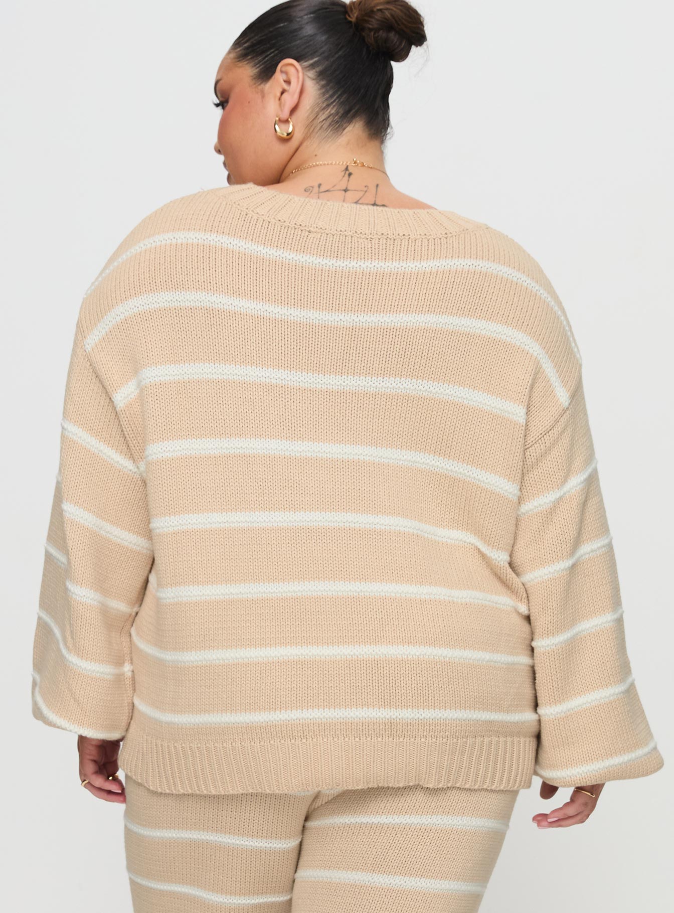 Read Your Mind Knit Sweater Cream Stripe - Image 11
