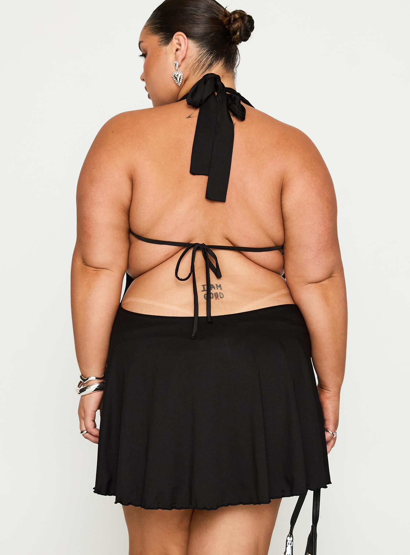 Maeva Halter Mini Dress Black Curve - Image 5