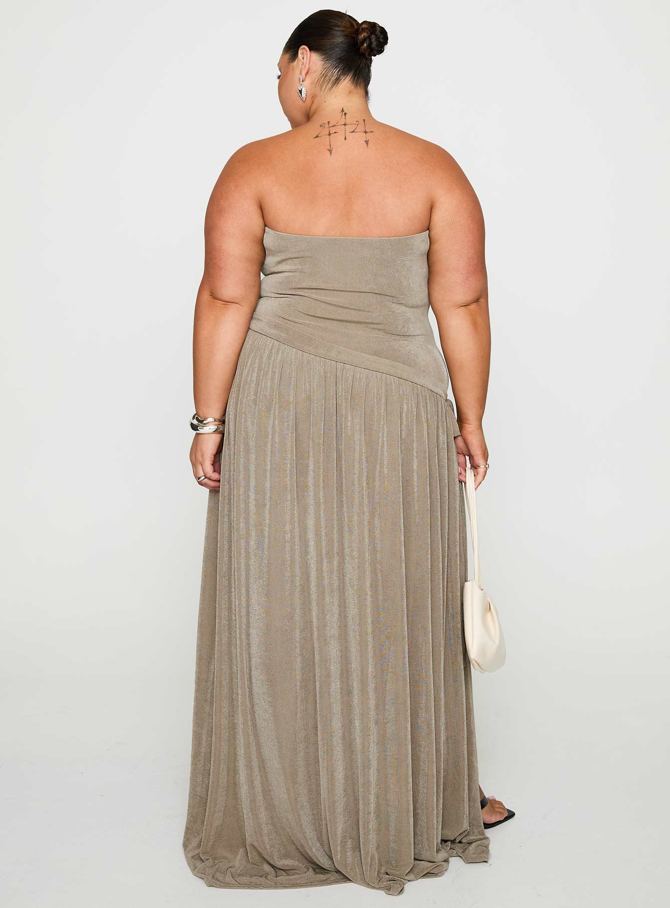 Inka Strapless Maxi Dress Taupe Curve - Image 5