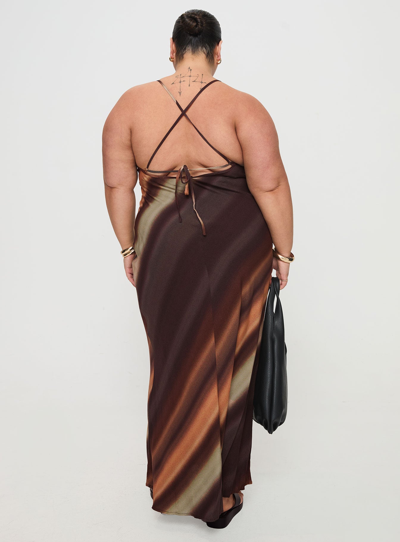 Otillie Maxi Dress Brown Multi Curve - Image 5