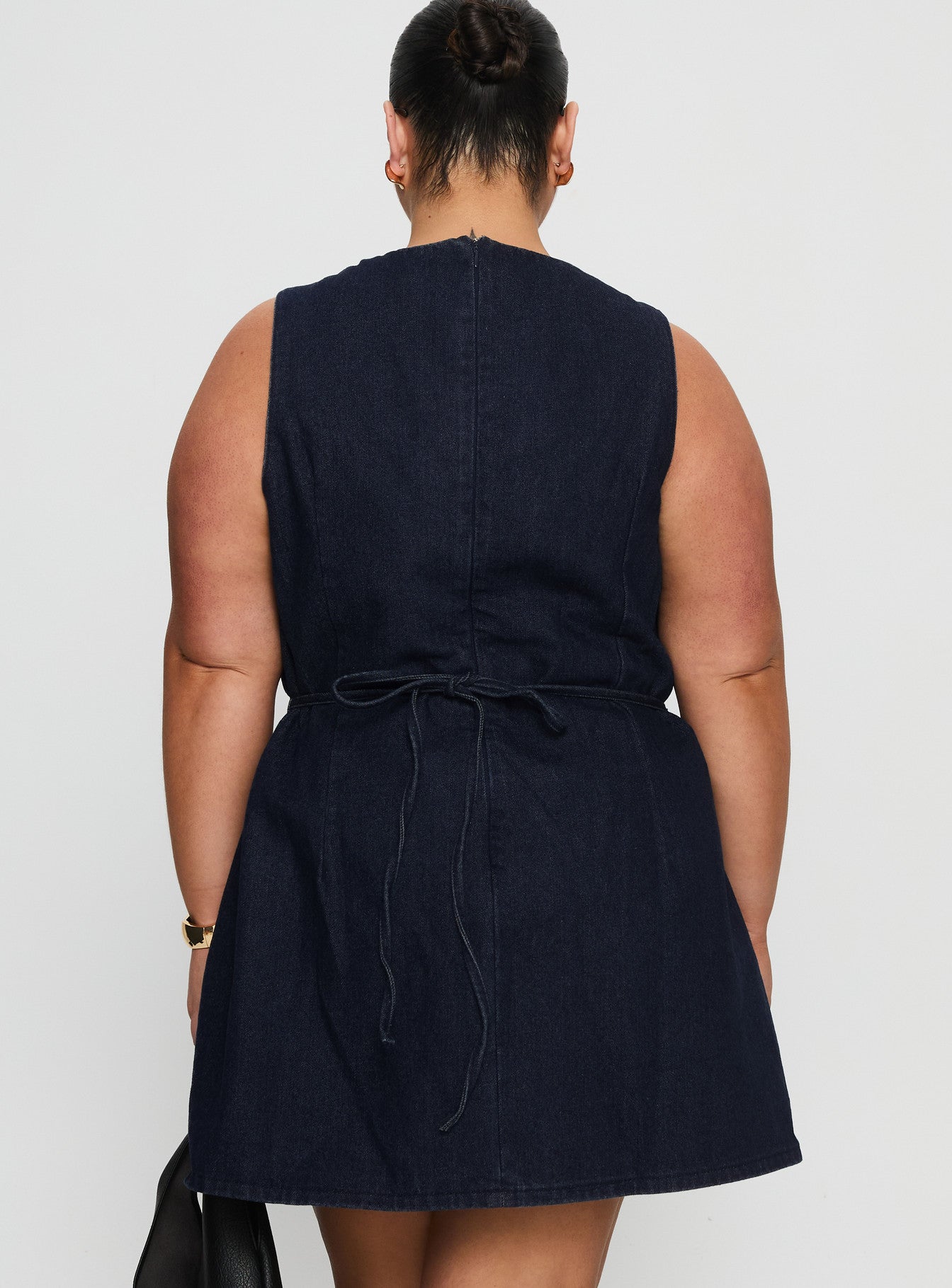 Ainsleigh Shift Denim Playsuit Dark Wash Curve - Image 5