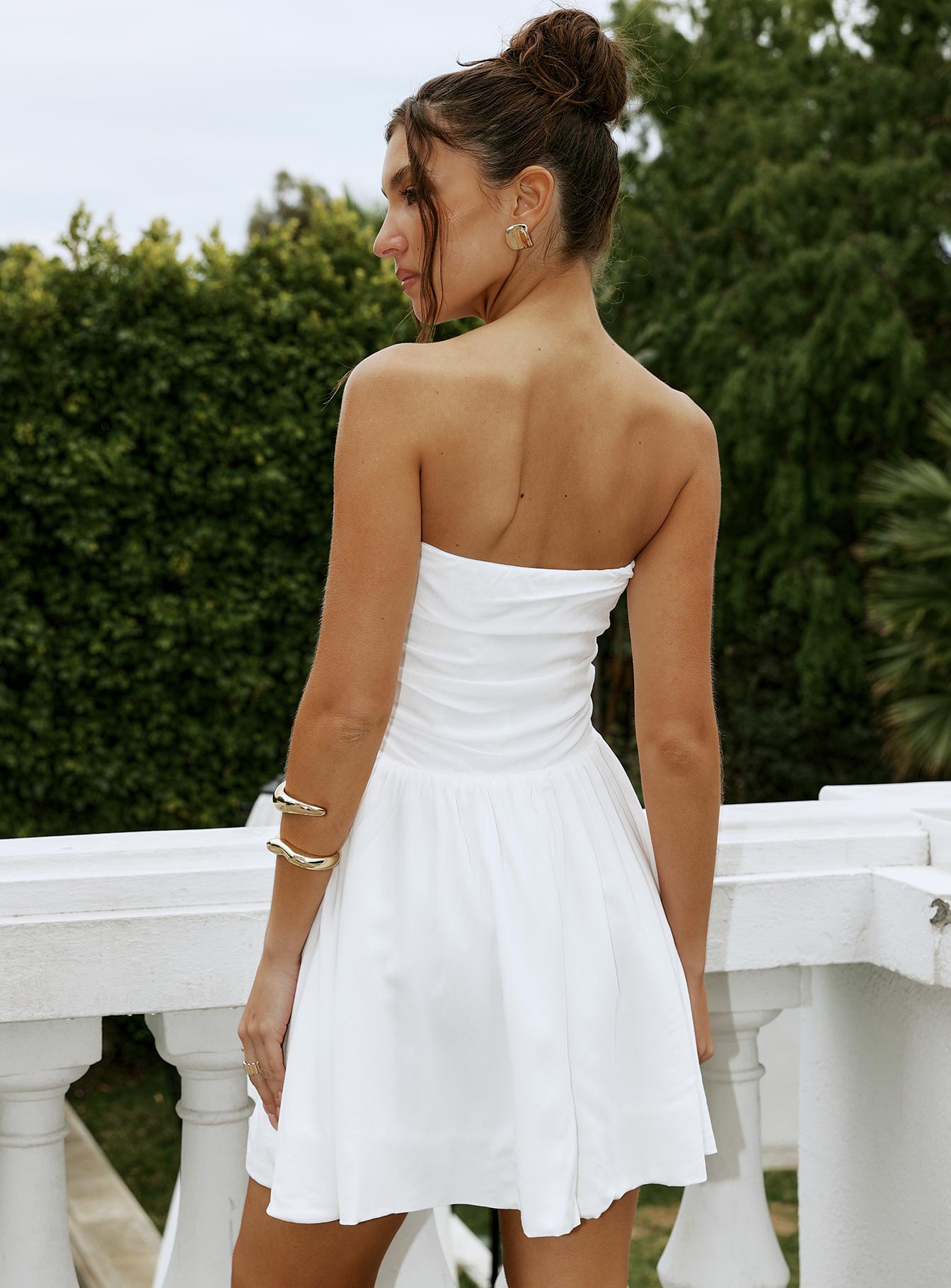 Rashida Strapless Mini Dress White - Image 10