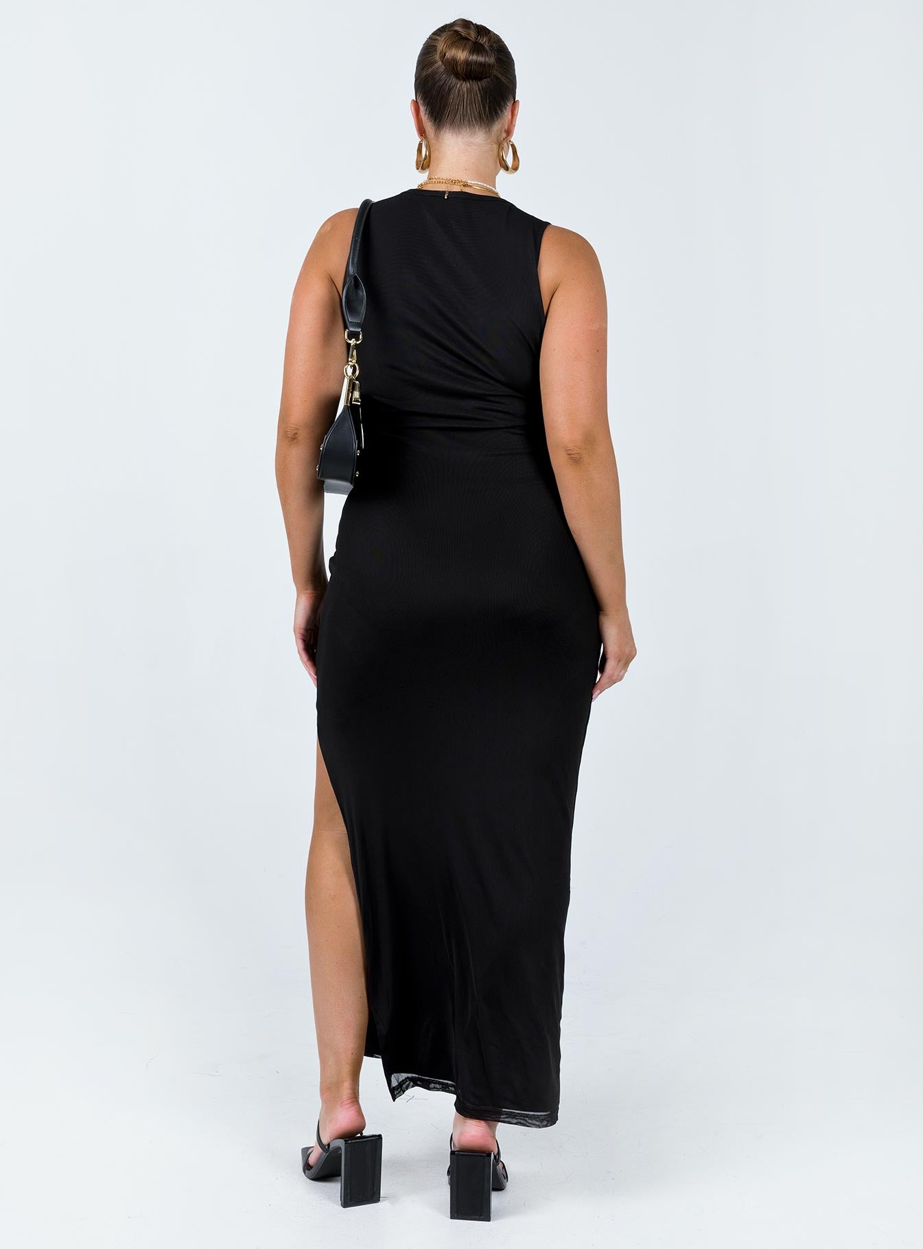 Brenly Mesh Maxi Dress Black - Image 4