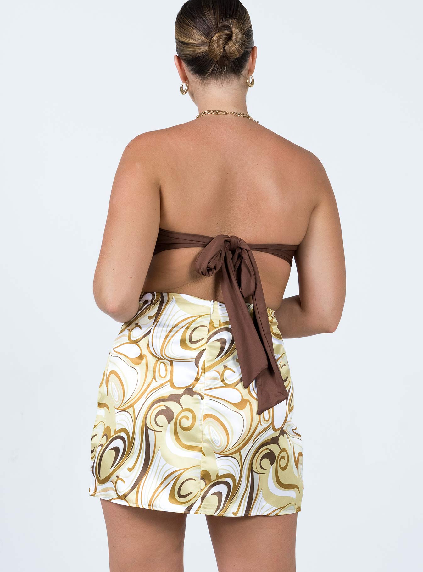 Dillion Mini Skirt Yellow Swirl - Image 4