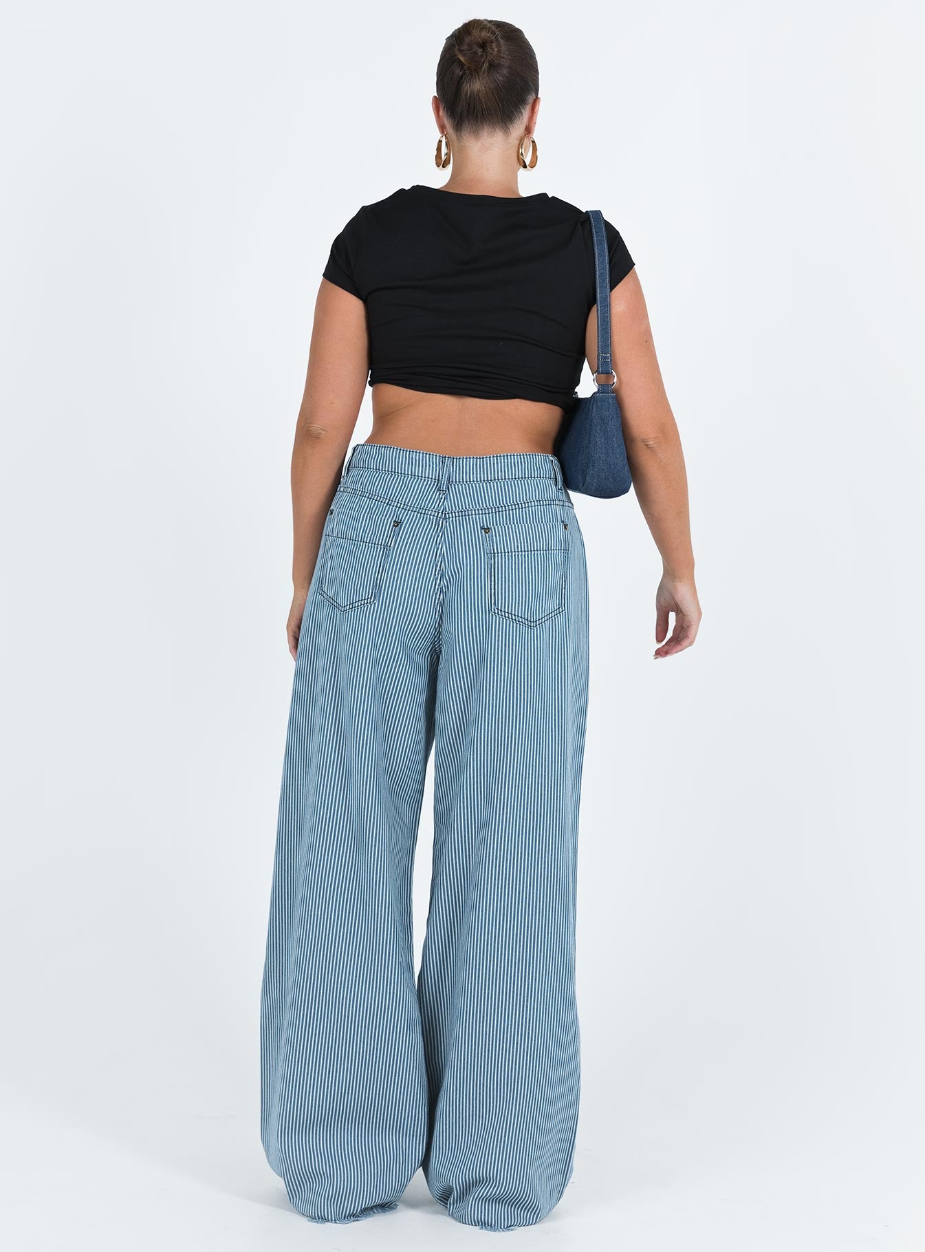 Eivissa Baggy Jeans Blue Denim Stripe - Image 5