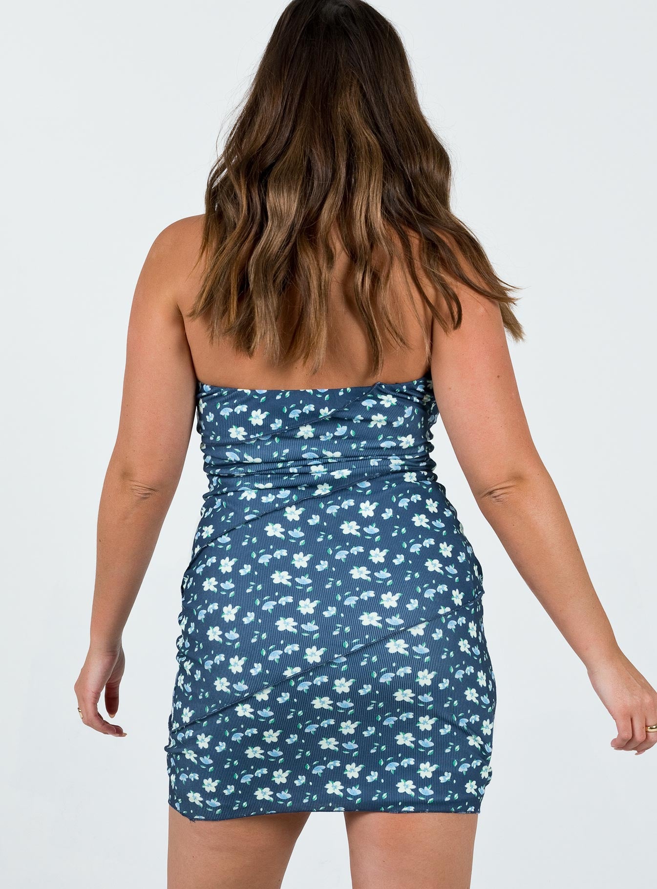 Oscar Mini Dress Navy Floral - Image 5