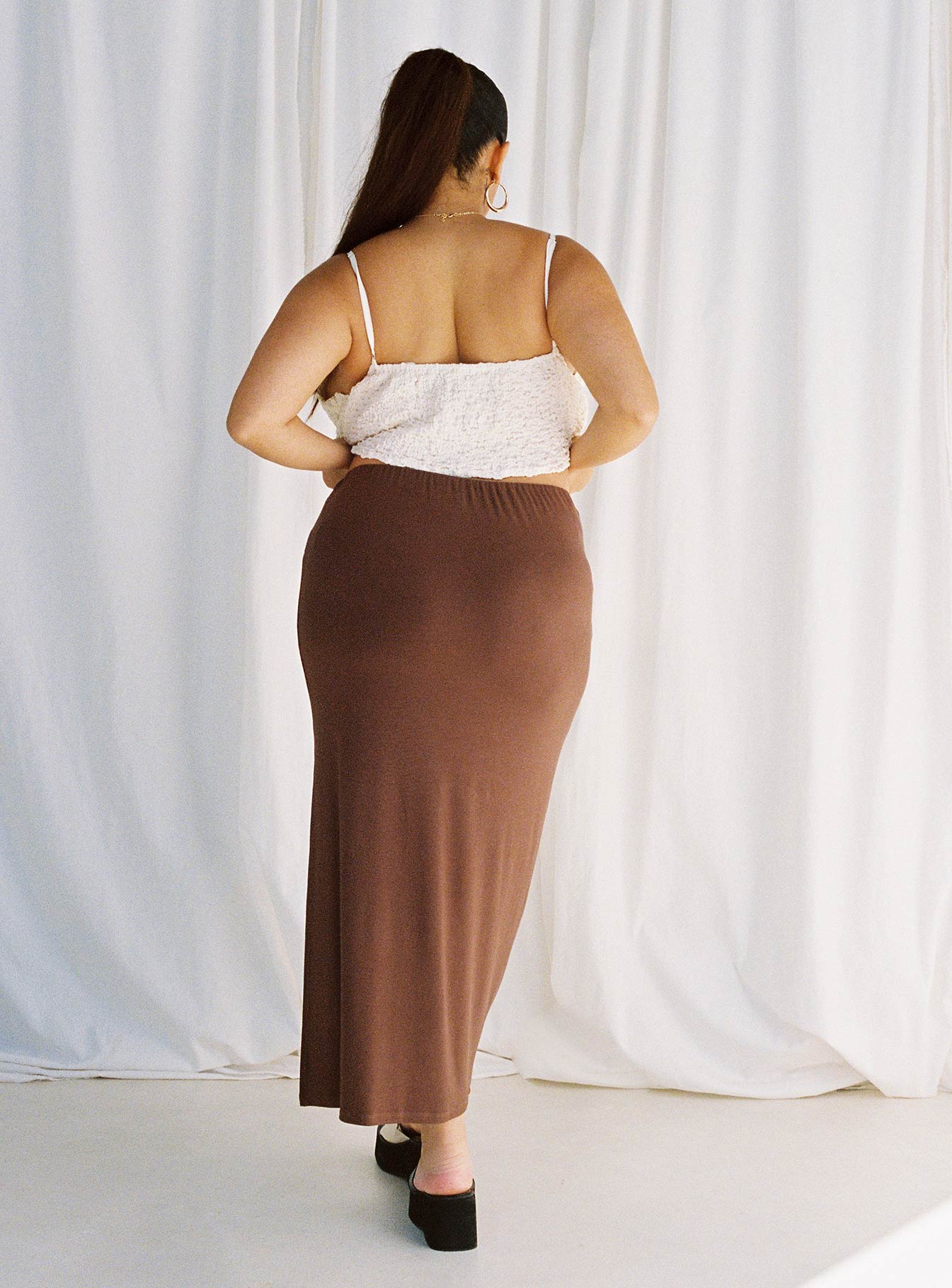 Caroline Midi Skirt Brown Curve - Image 5