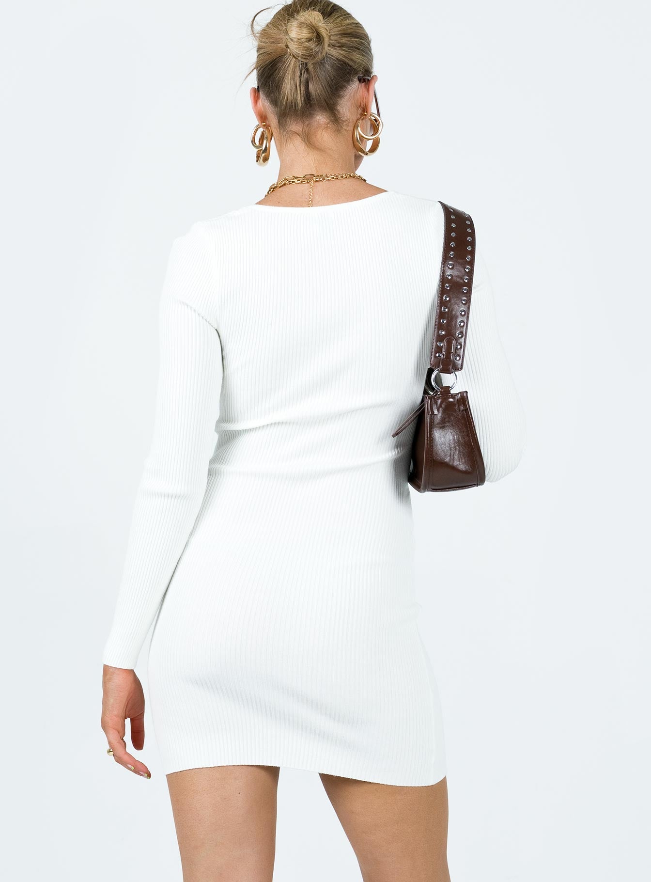 Ester Long Sleeve Mini Dress White - Image 5