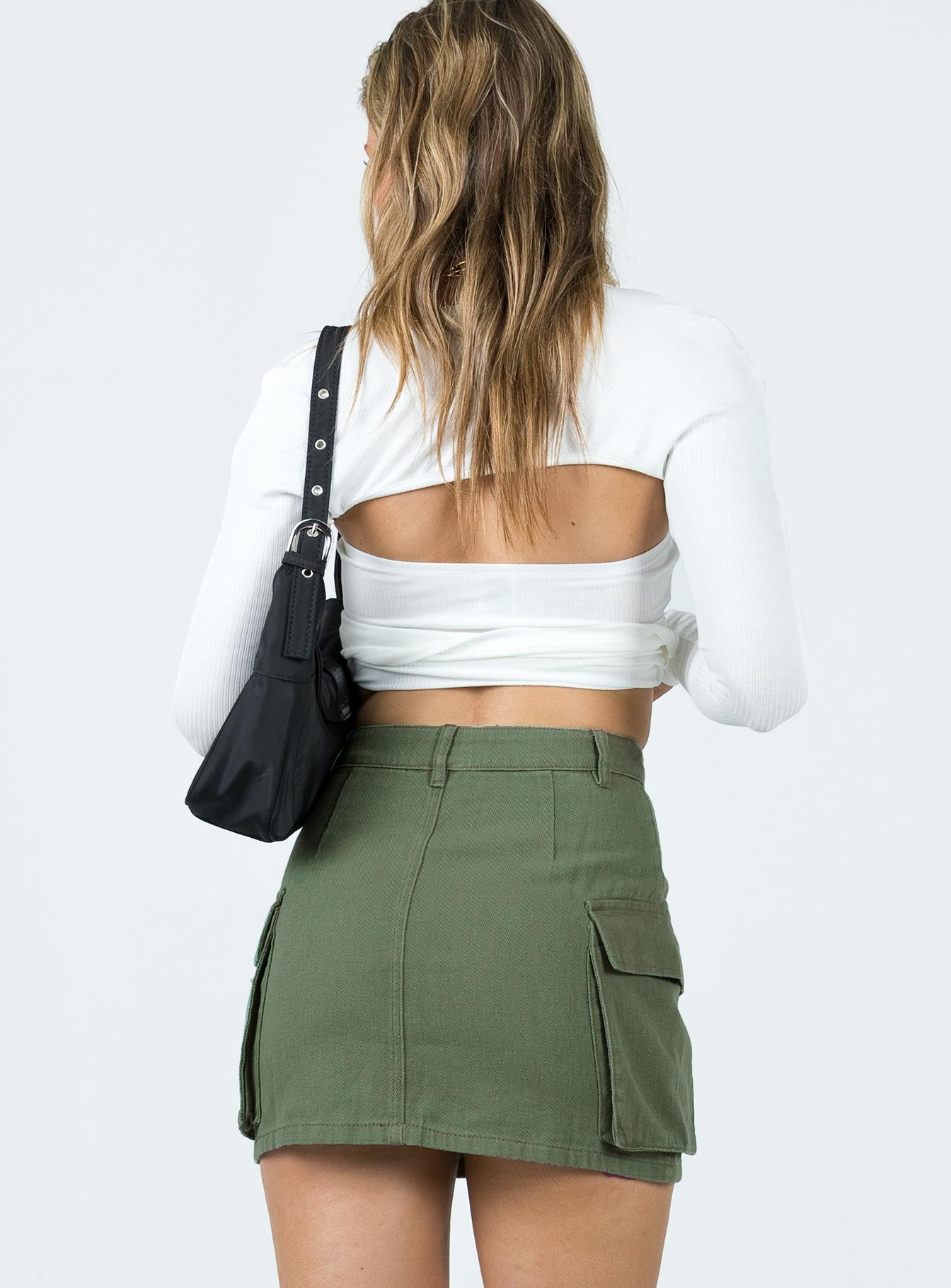 Myrtle Cargo Mini Skirt Khaki - Image 5