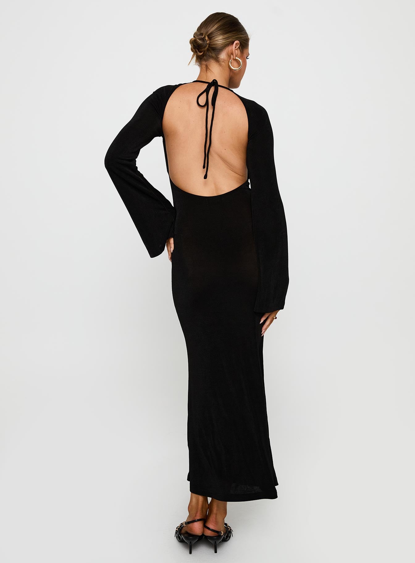 Amersham Long Sleeve Maxi Dress Black - Image 5