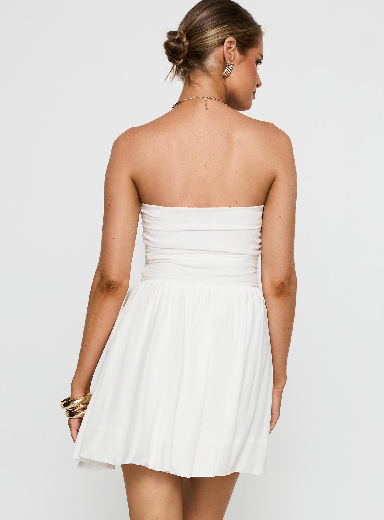 Rashida Strapless Mini Dress White - Image 5