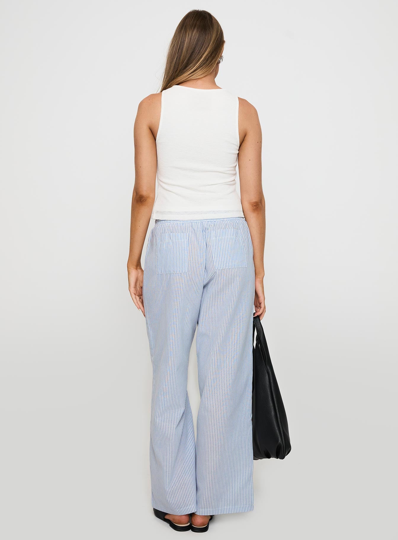 Holiday Tie Front Pant Blue/ White Stripe - Image 5