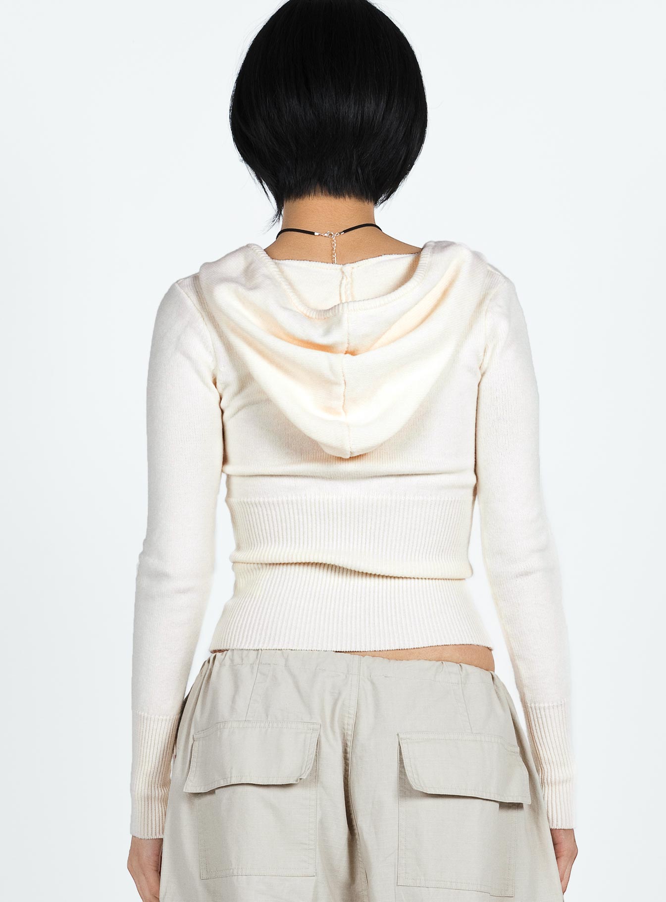 Elingford Zip Up Hooded Sweater Cream - Image 5