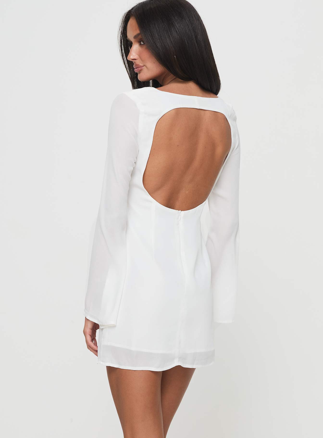 Brunet Long Sleeve Mini Dress White - Image 5