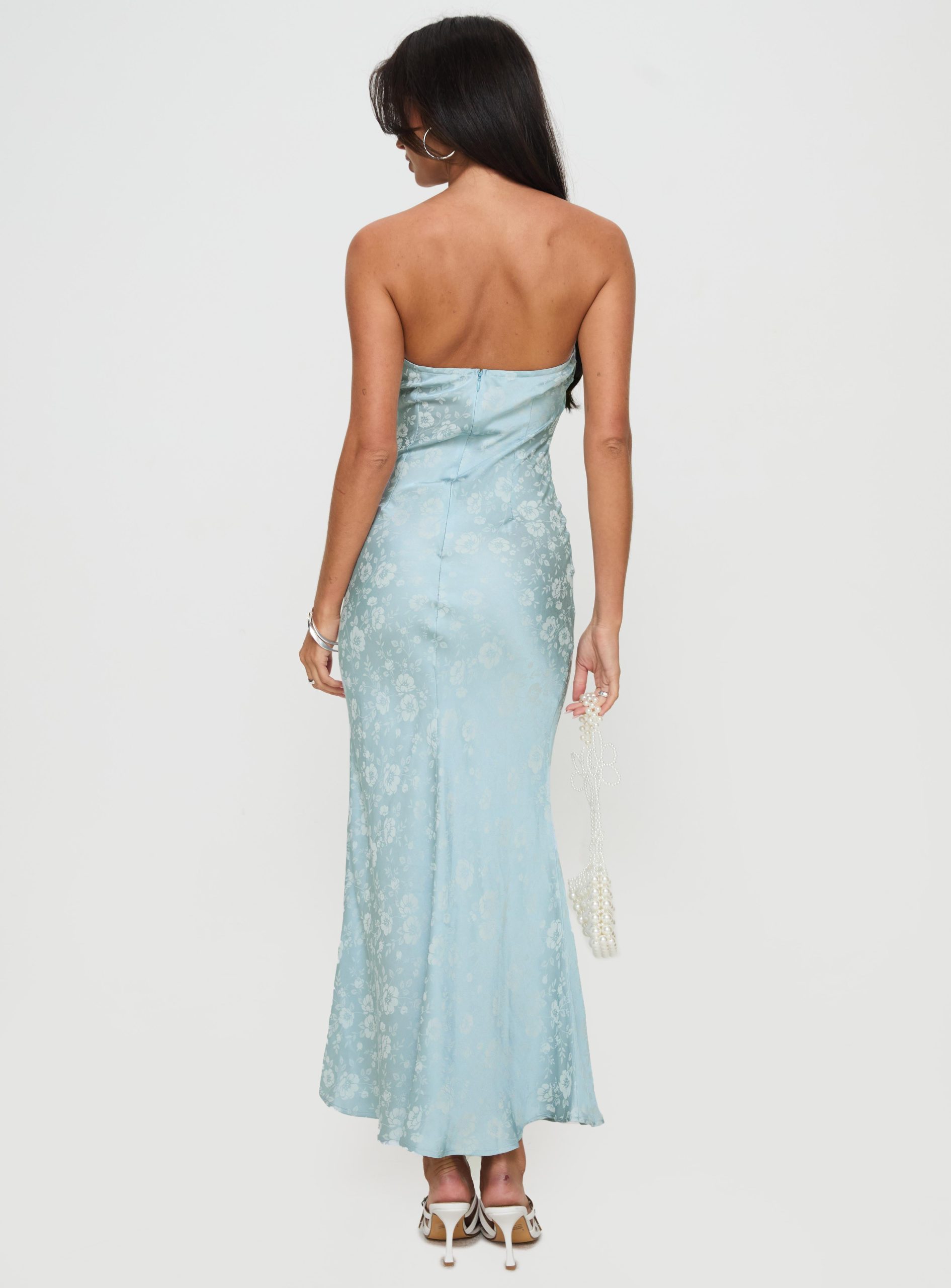 Salvin Strapless Maxi Dress Blue - Image 5
