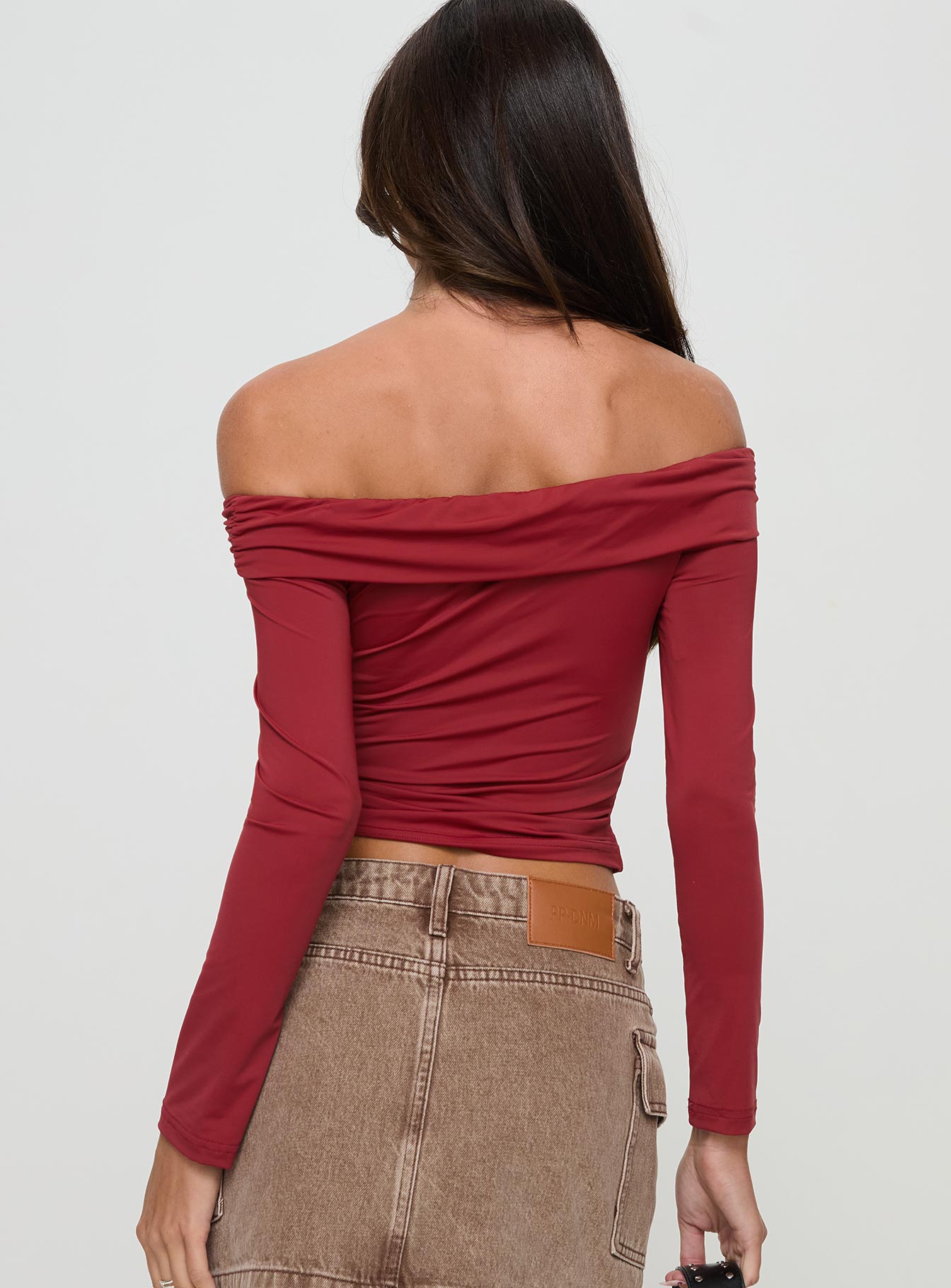 Kressida Off The Shoulder Top Red - Image 5