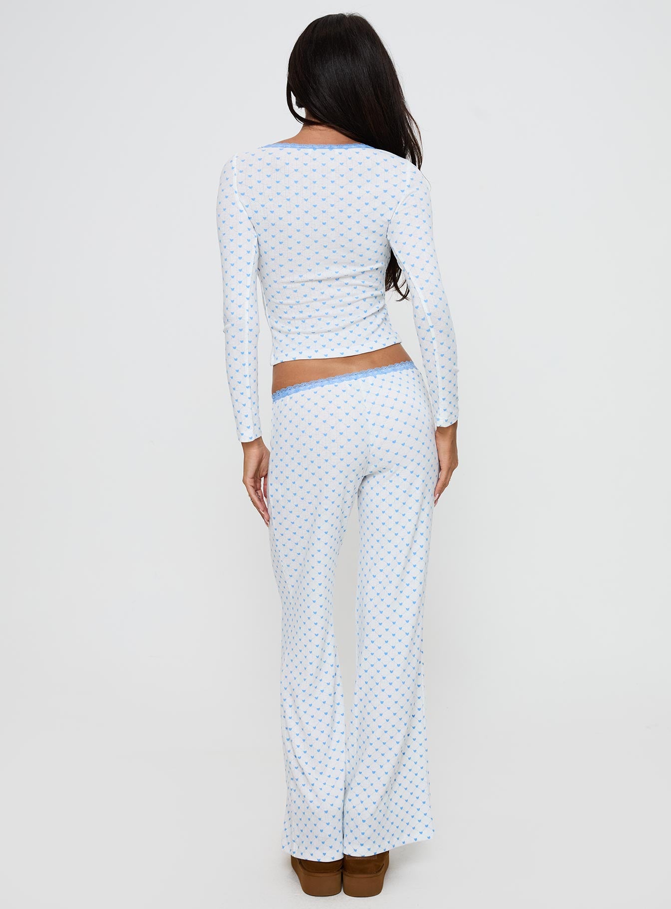 Whimsie Pointelle Sleep Pants Blue / White - Image 5