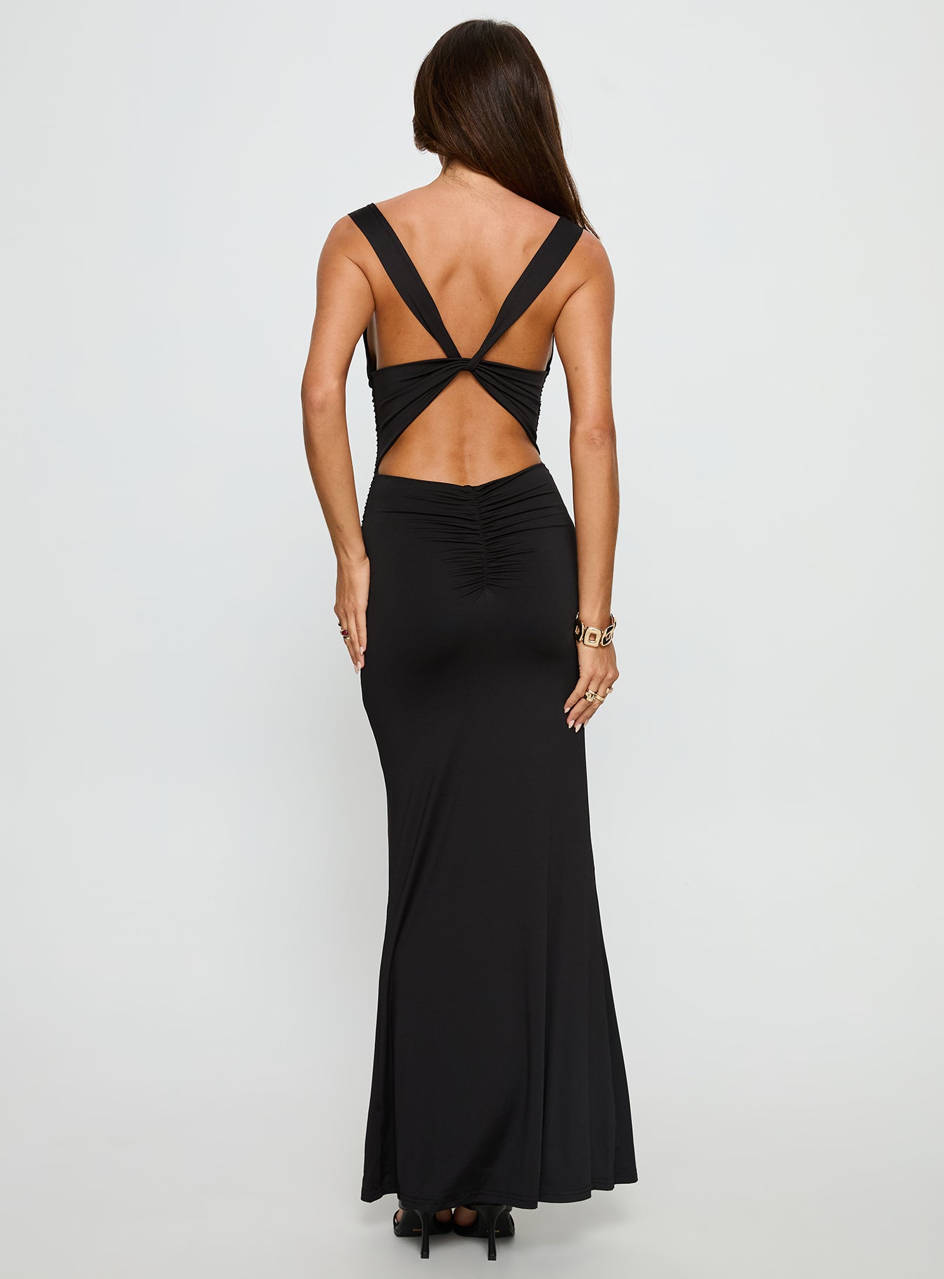 Yakira Halter Cut Out Maxi Dress Black - Image 5