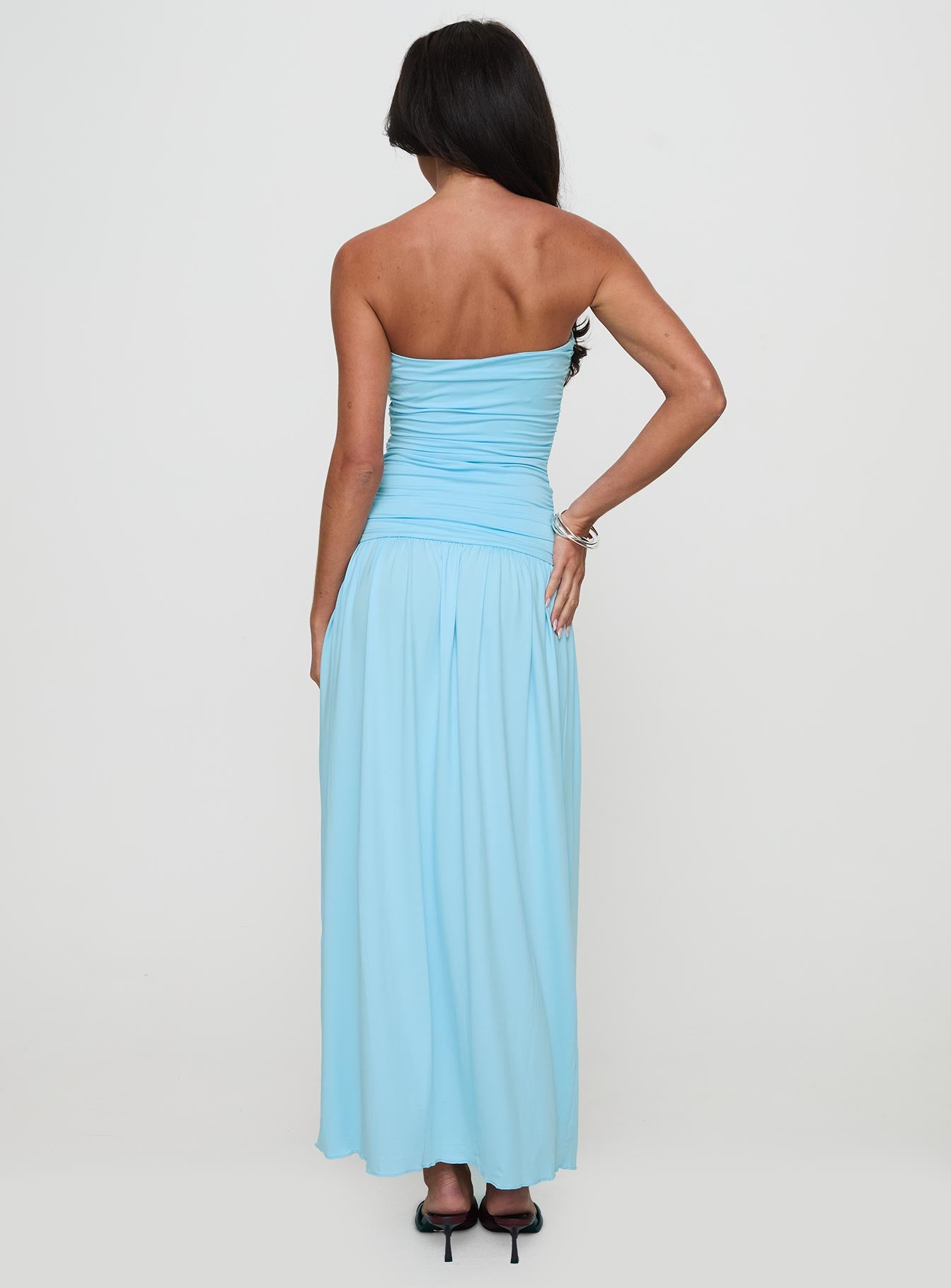 Glorie Strapless Maxi Dress Light Blue Petite - Image 5