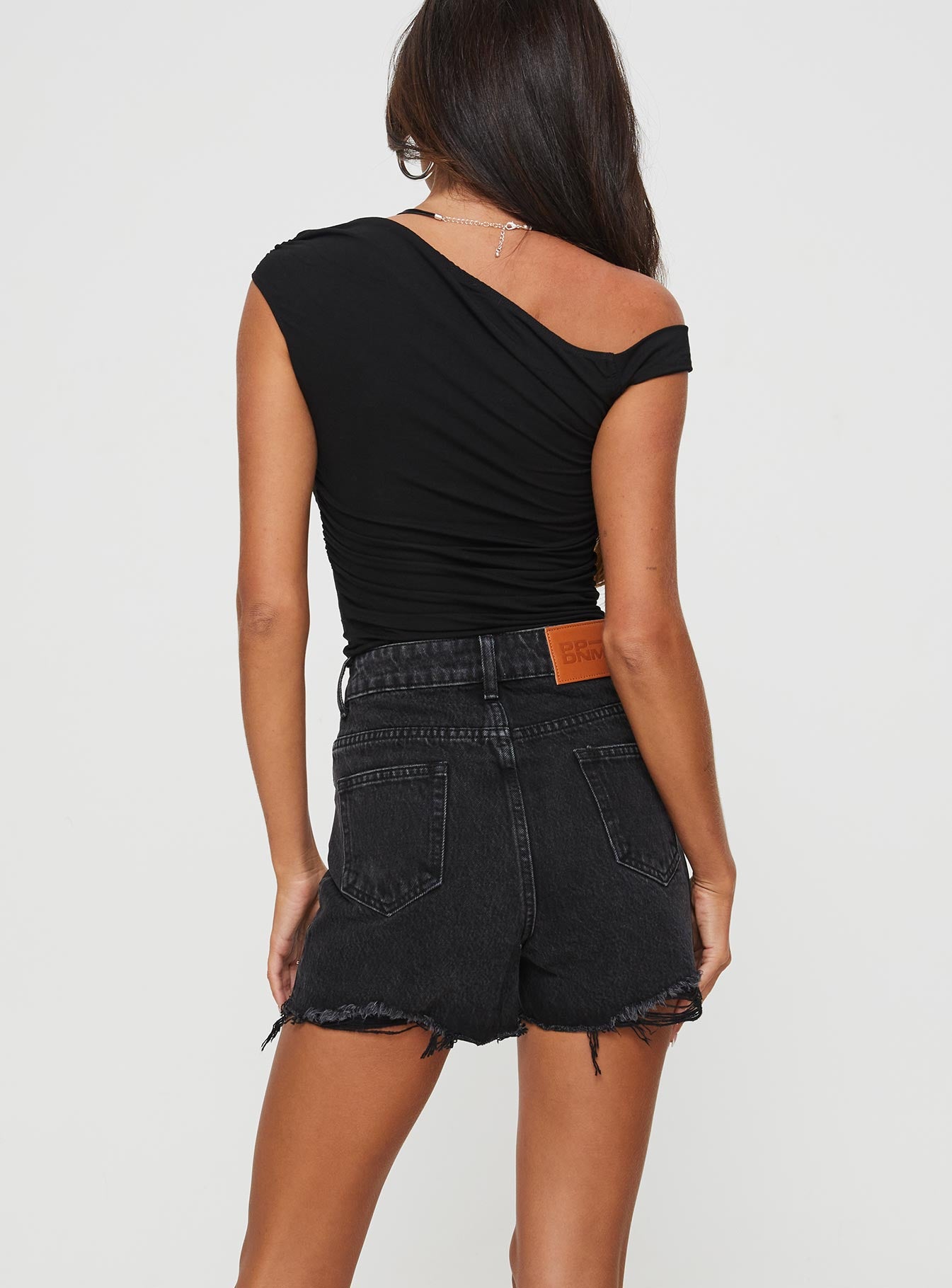 Laurena Denim Shorts Washed Black - Image 5