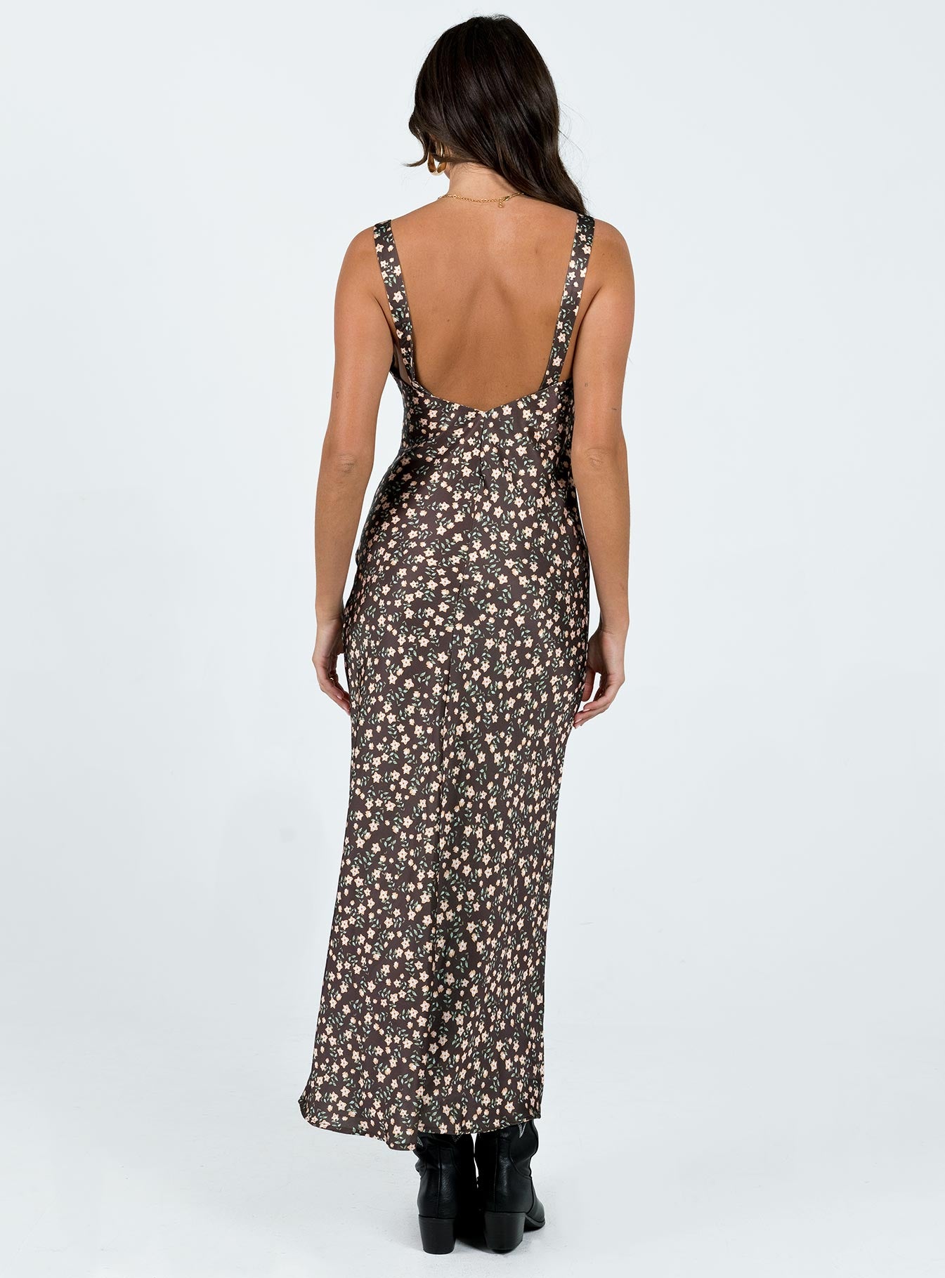 Akila Maxi Dress Brown Floral - Image 5