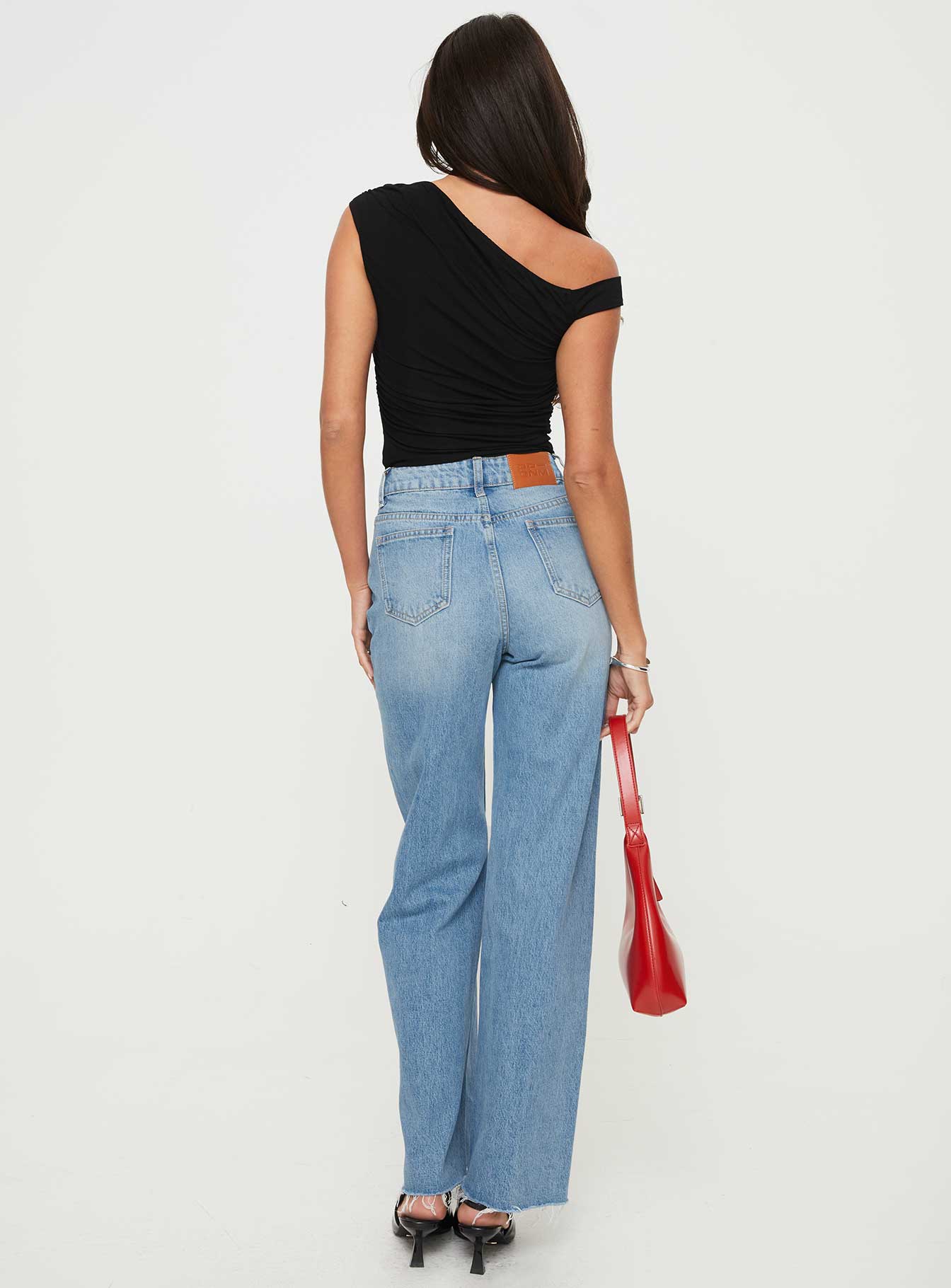Henesey High Rise Straight Leg Jeans Mid Wash Tall - Image 5