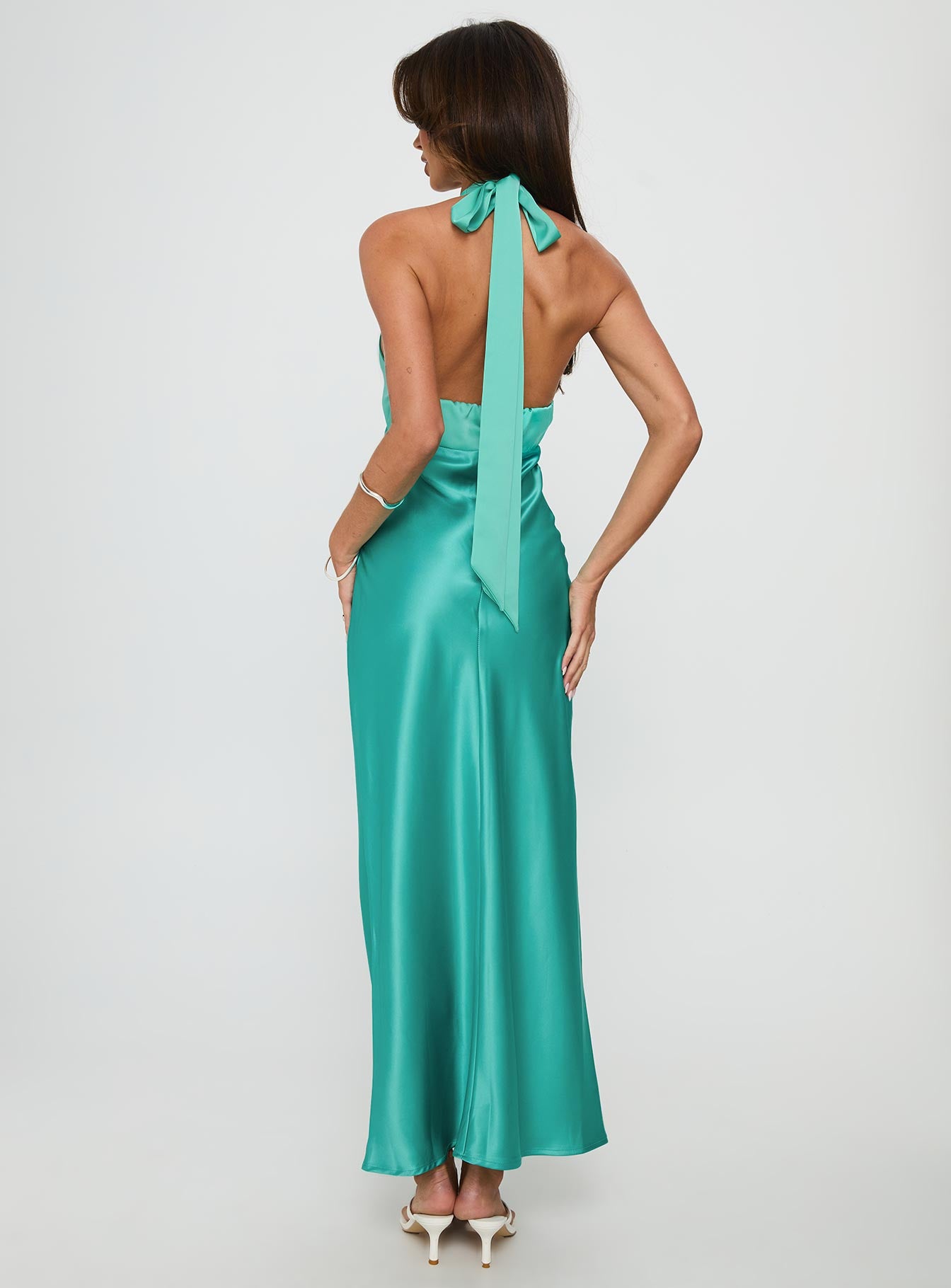 Annalia Scarf Tie Maxi Dress Aqua - Image 5