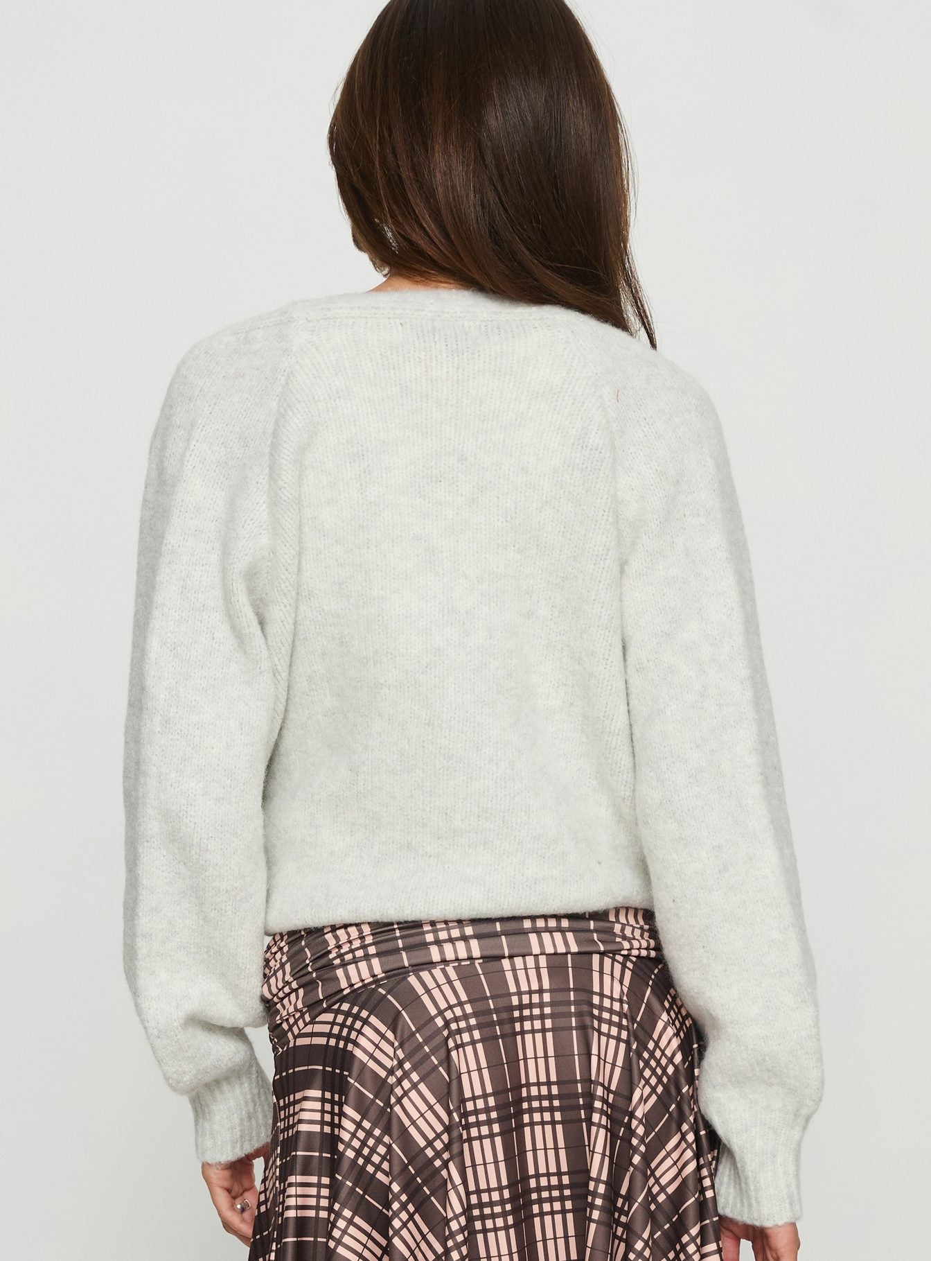 Daelan Wrap Knit Cardigan Grey Marle - Image 5