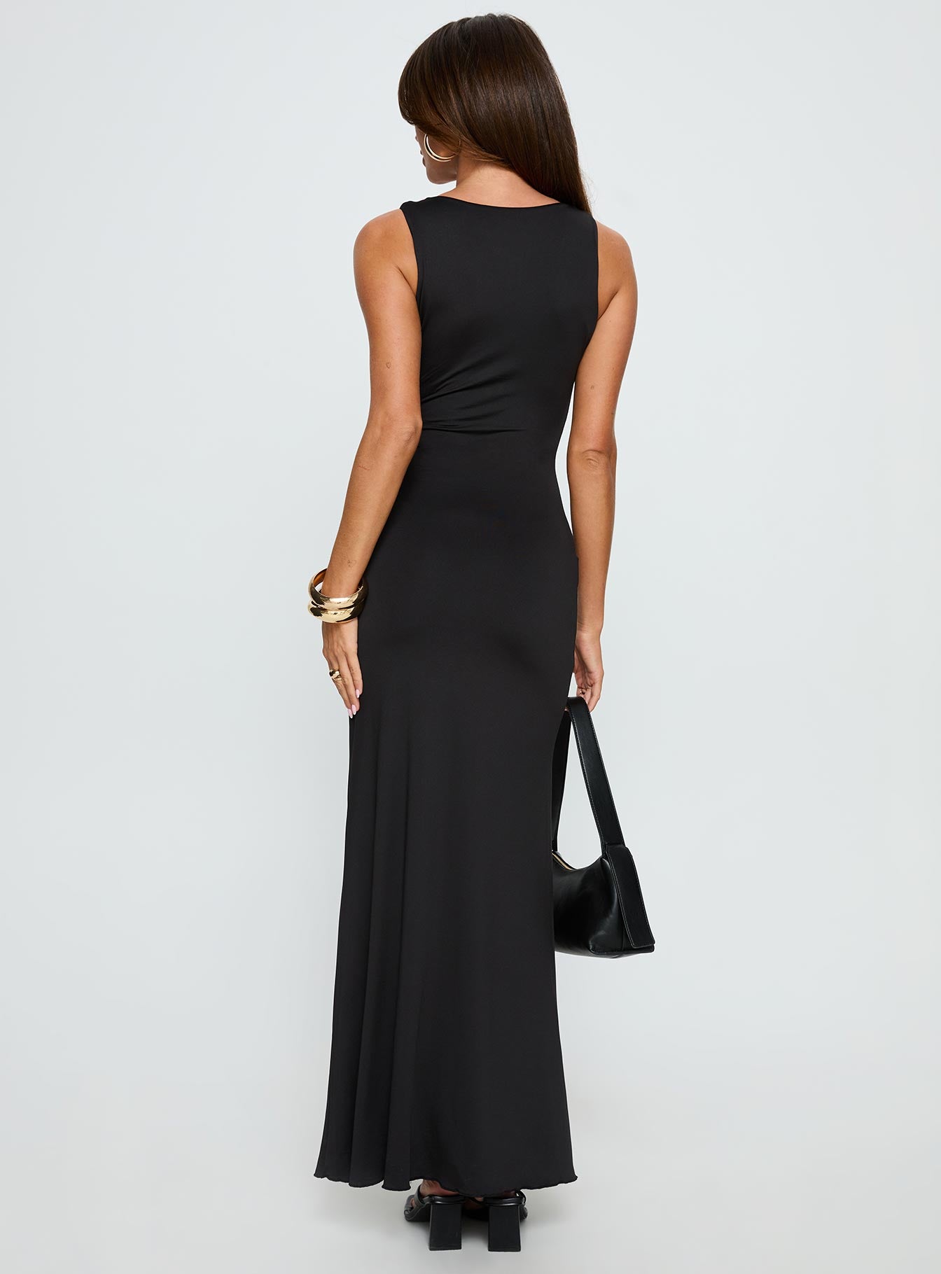 Adalie Hardware Plunge Maxi Dress Black - Image 5
